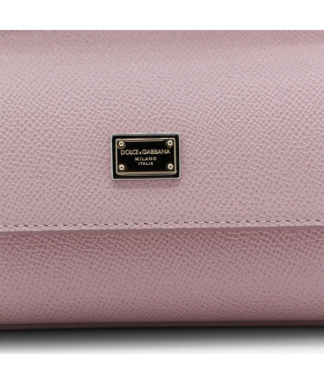 DOLCE&GABBANA Розовая кожаная сумка тоут, фото 5