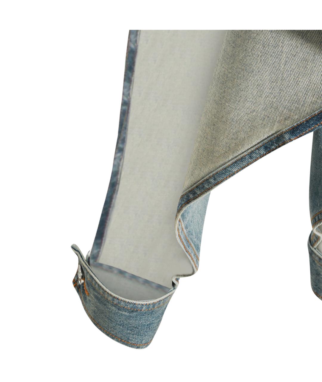 ALAIA Голубые хлопковые прямые джинсы, фото 4