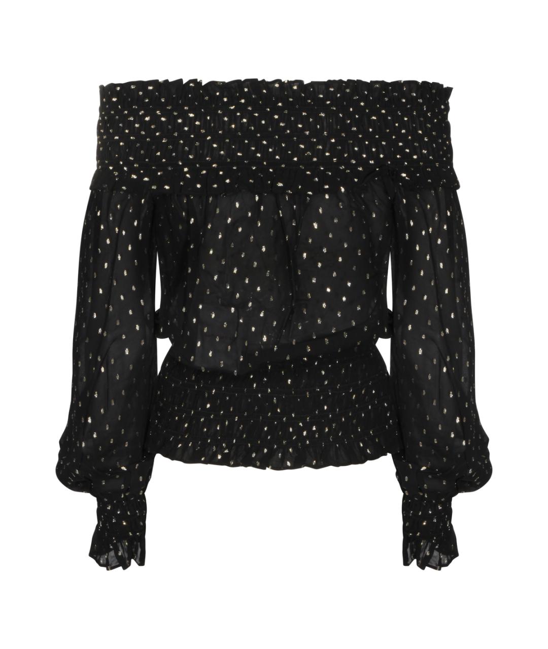 SELF-PORTRAIT Черная вискозная блузы, фото 2