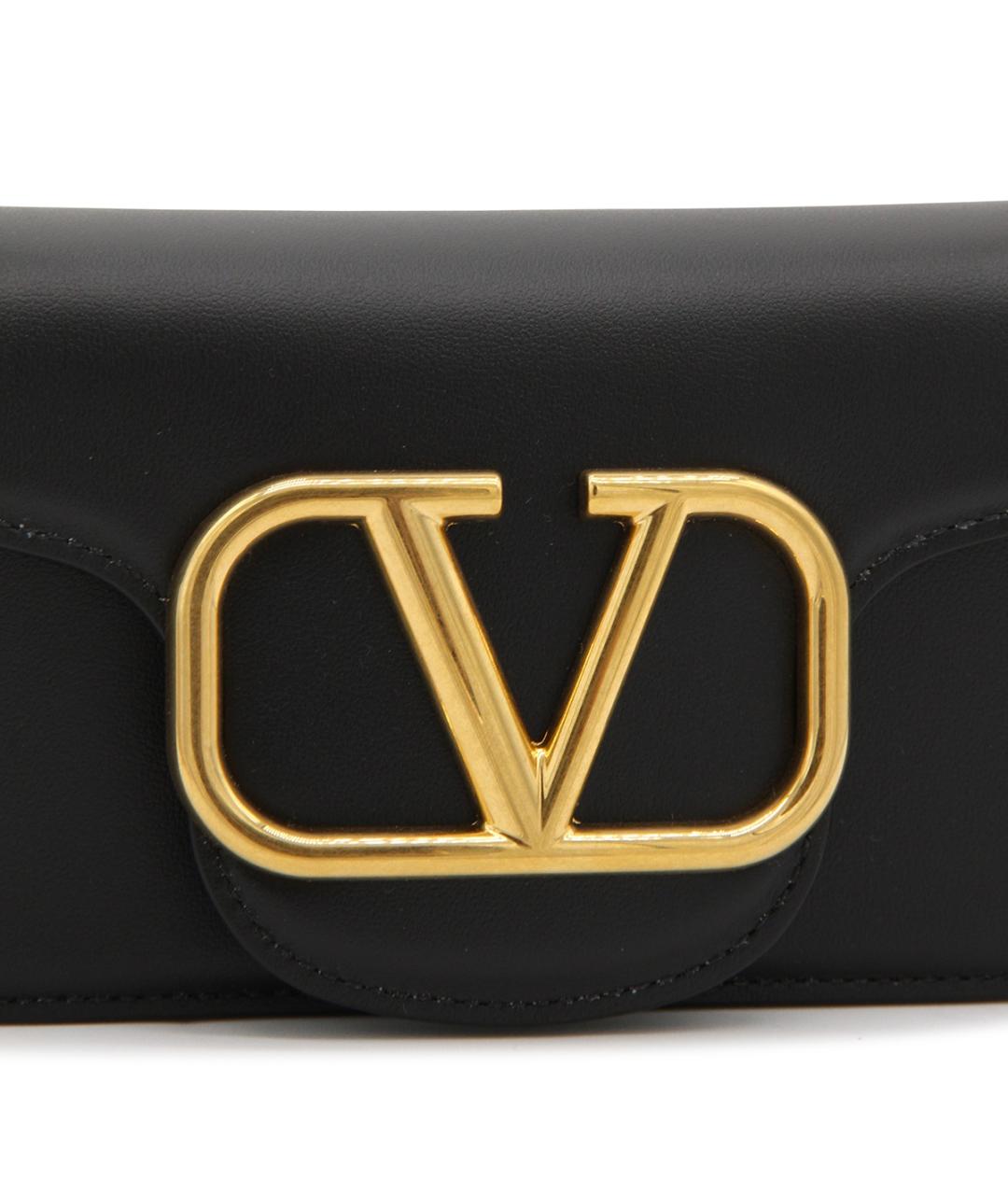 VALENTINO Черная кожаная сумка через плечо, фото 4