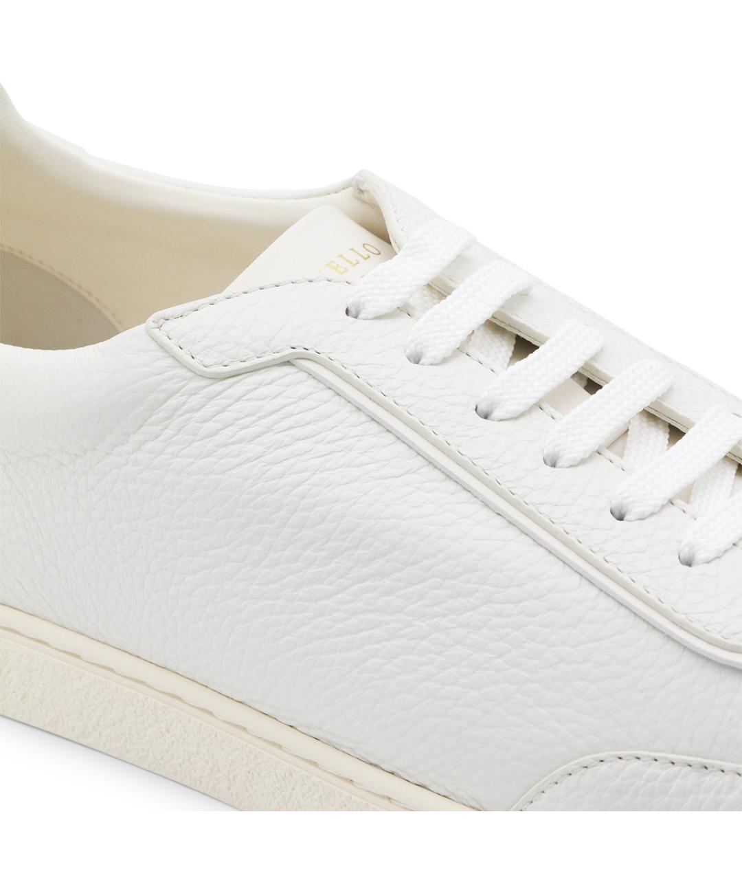BRUNELLO CUCINELLI Белые кожаные низкие кроссовки / кеды, фото 4