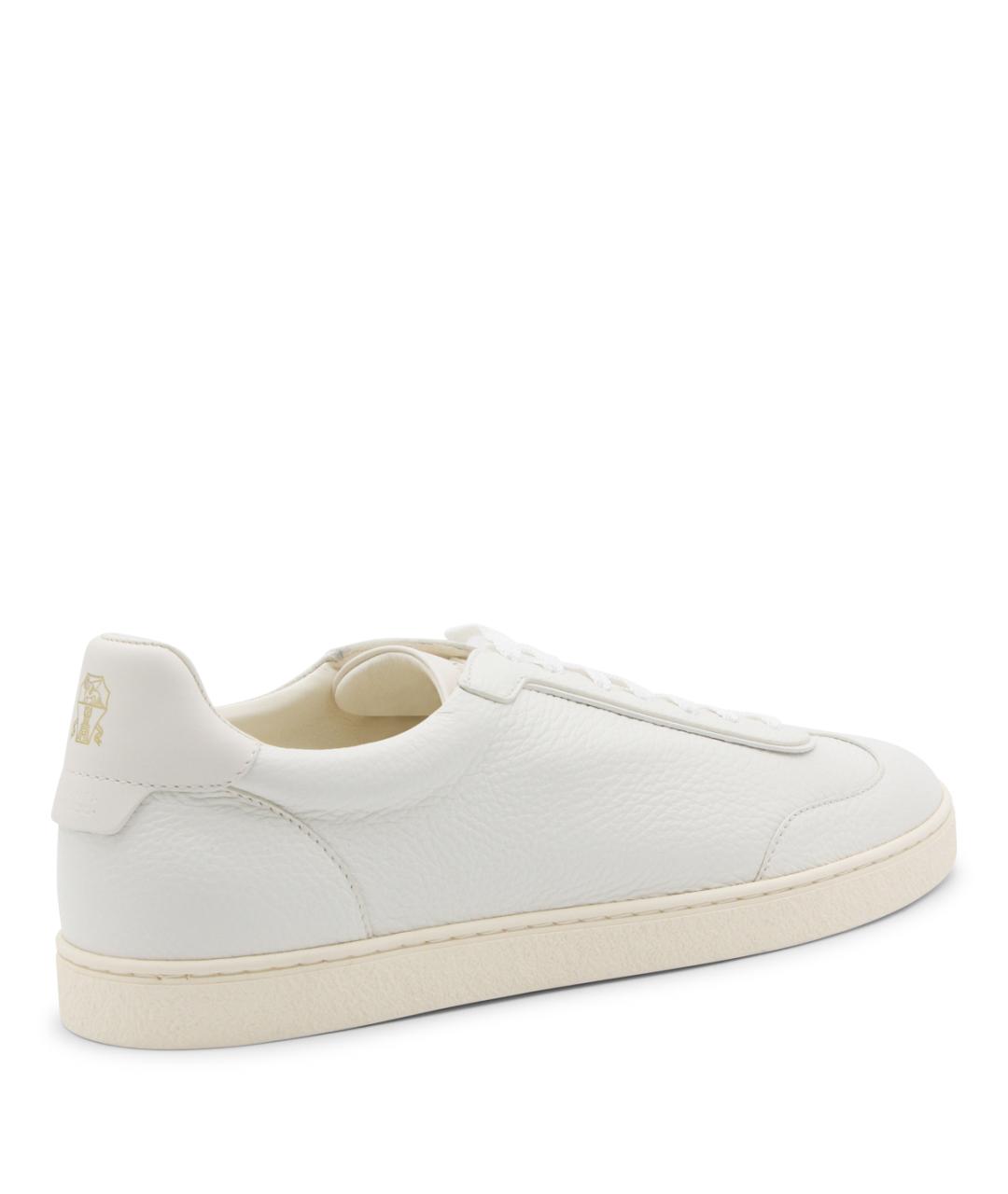 BRUNELLO CUCINELLI Белые кожаные низкие кроссовки / кеды, фото 3