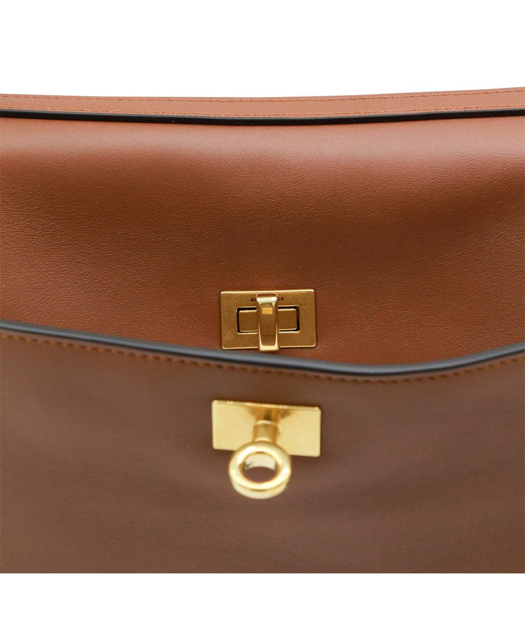 BALENCIAGA Коричневая кожаная сумка тоут, фото 4