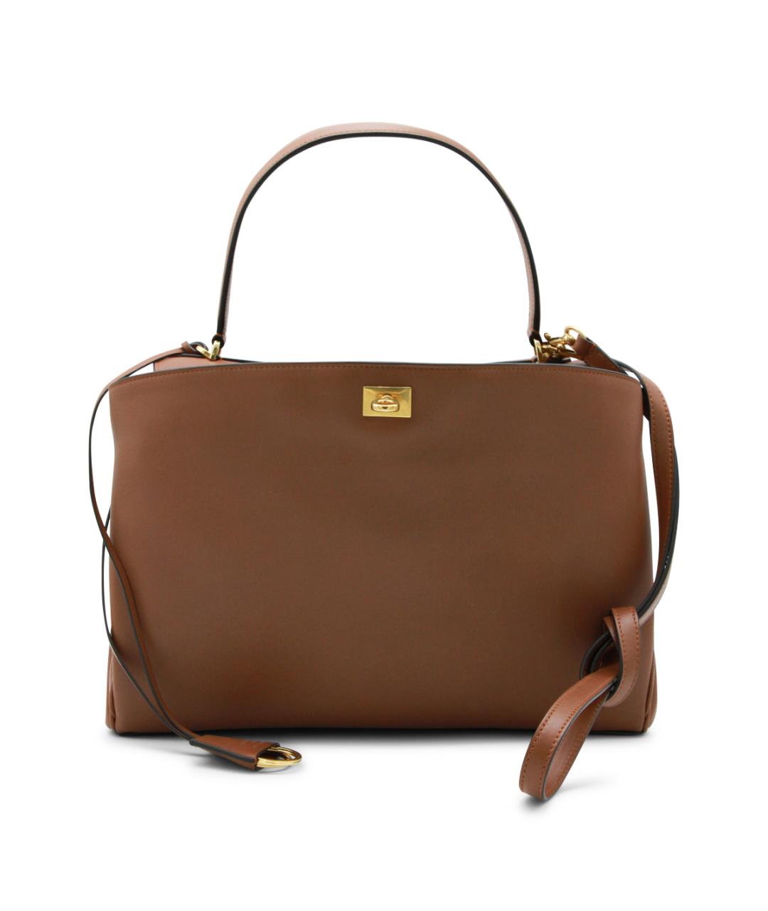 BALENCIAGA Коричневая кожаная сумка тоут, фото 1