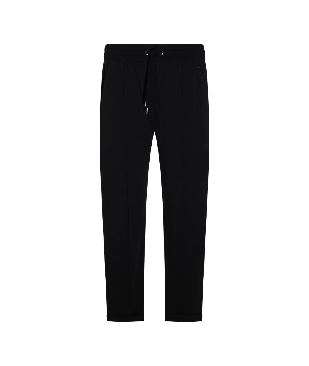 BRUNELLO CUCINELLI Темно-синие хлопко-эластановые прямые брюки, фото 1