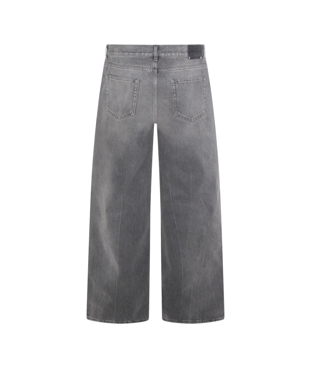 GOLDEN GOOSE DELUXE BRAND Серые хлопковые прямые джинсы, фото 2