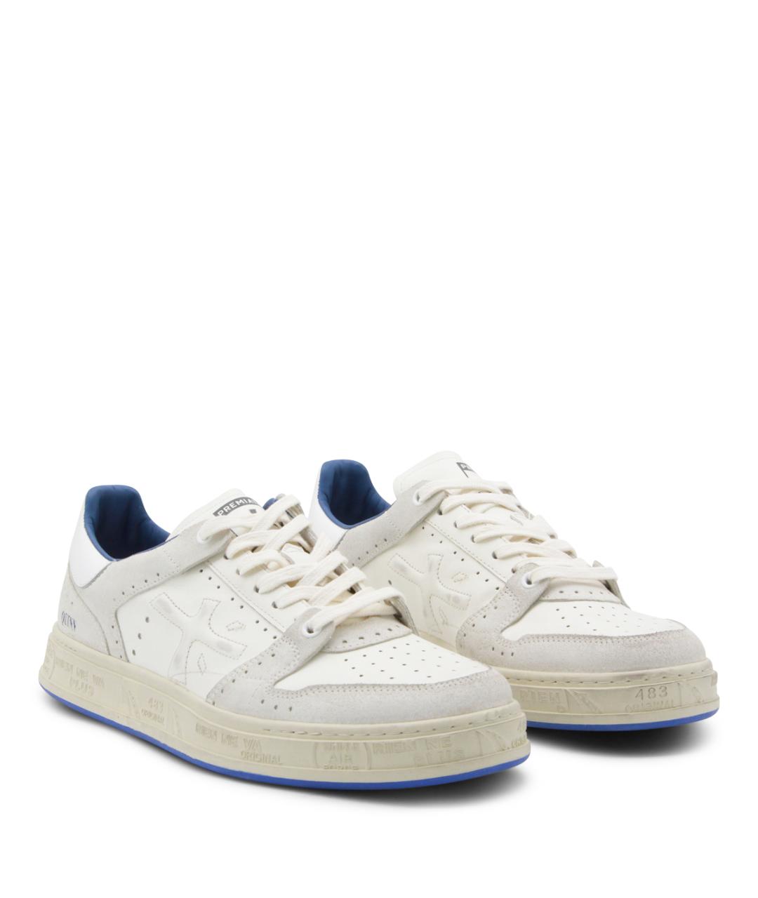 PREMIATA Белые кожаные низкие кроссовки / кеды, фото 2