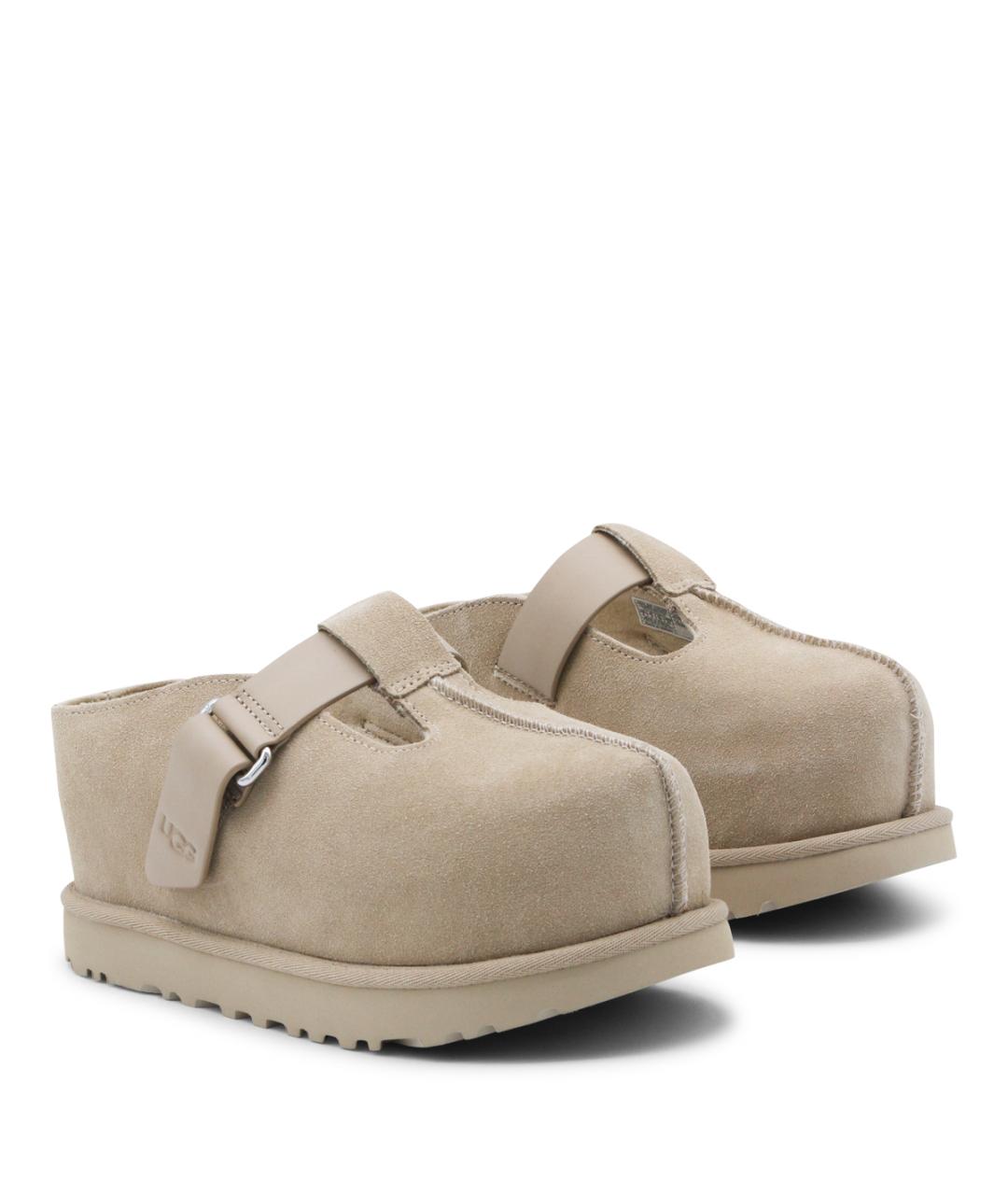 UGG AUSTRALIA Бежевые замшевые мюли, фото 2