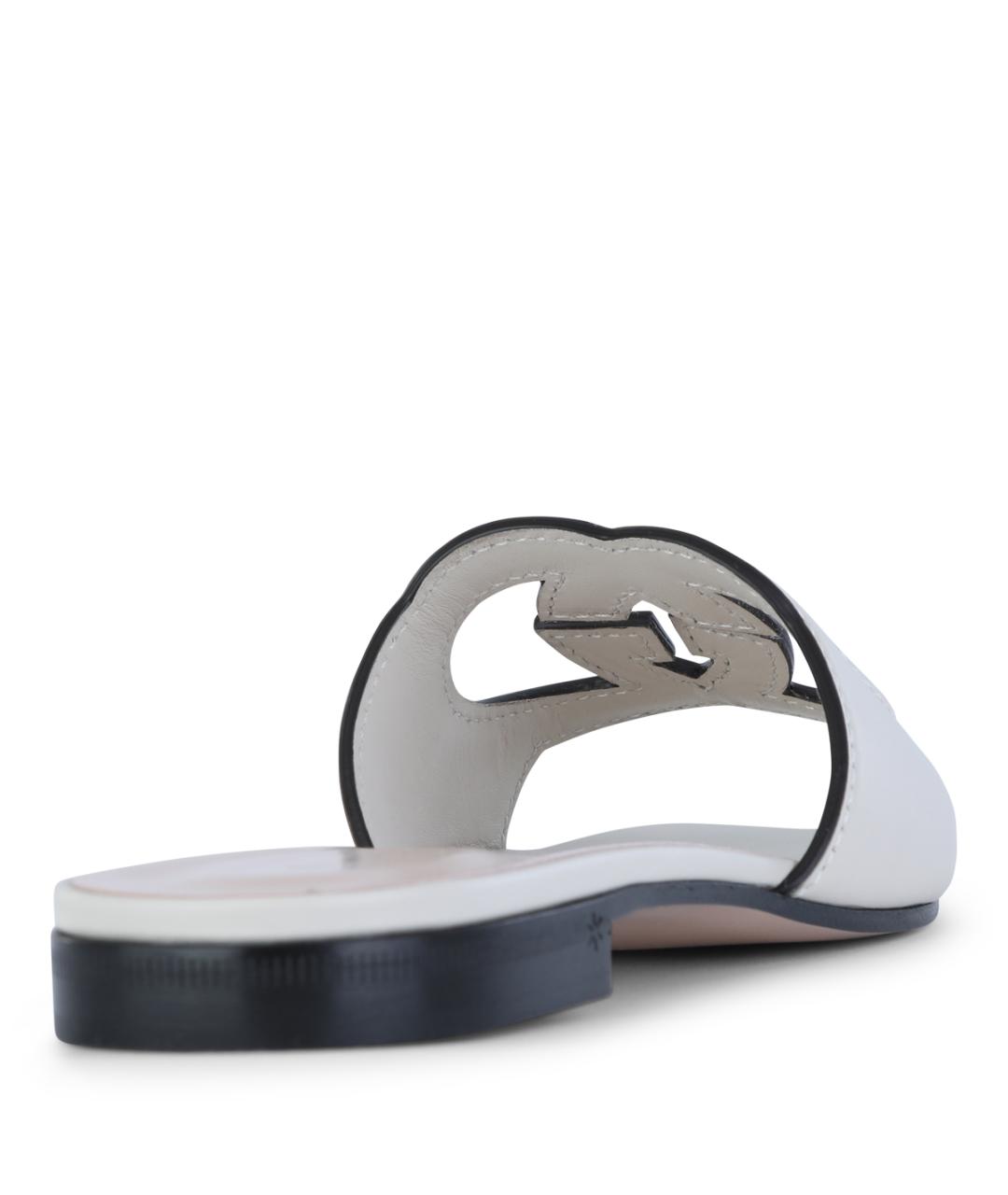 GUCCI Белые кожаные шлепанцы, фото 3