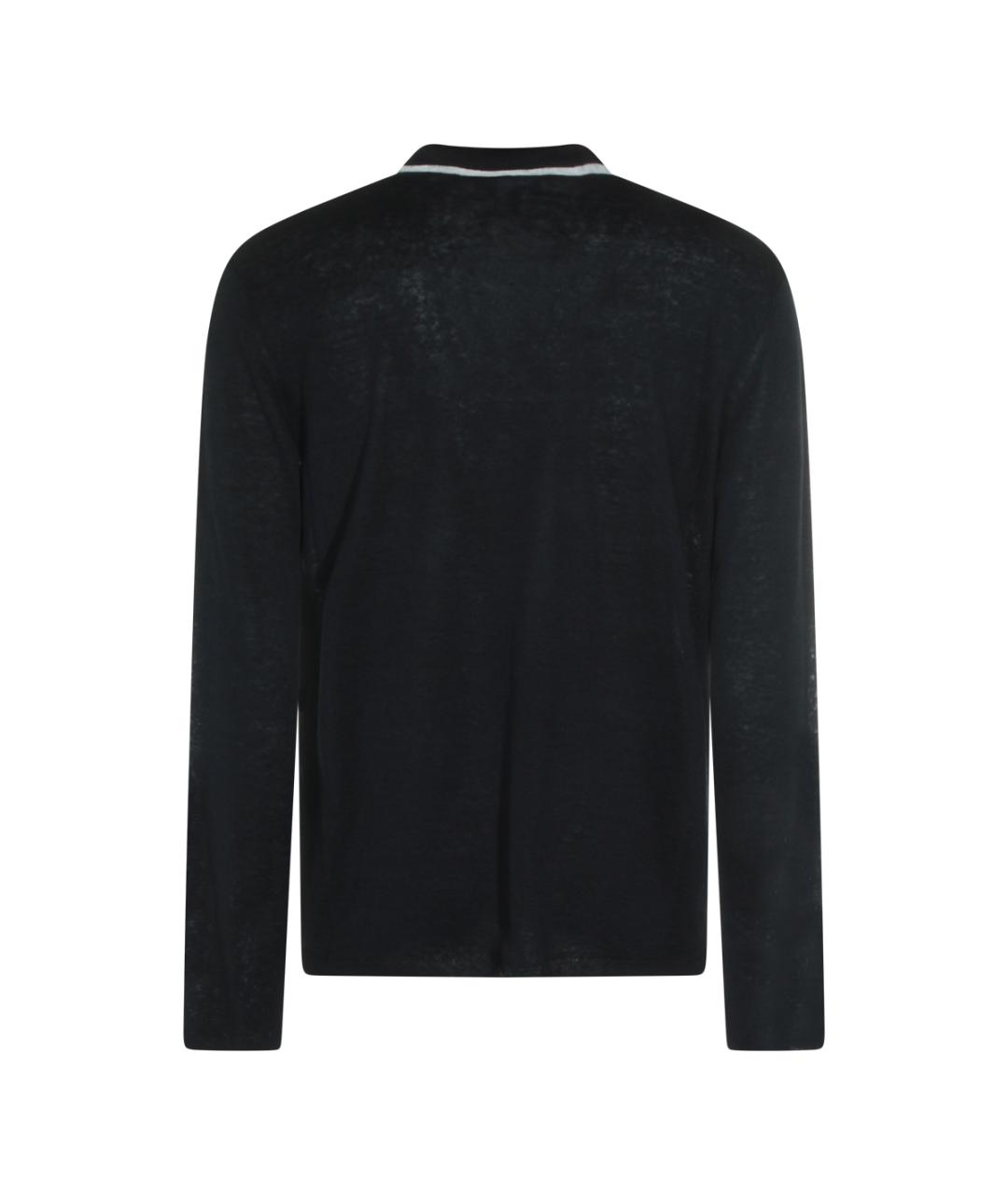 GIORGIO ARMANI Темно-синее поло с длинным рукавом, фото 2