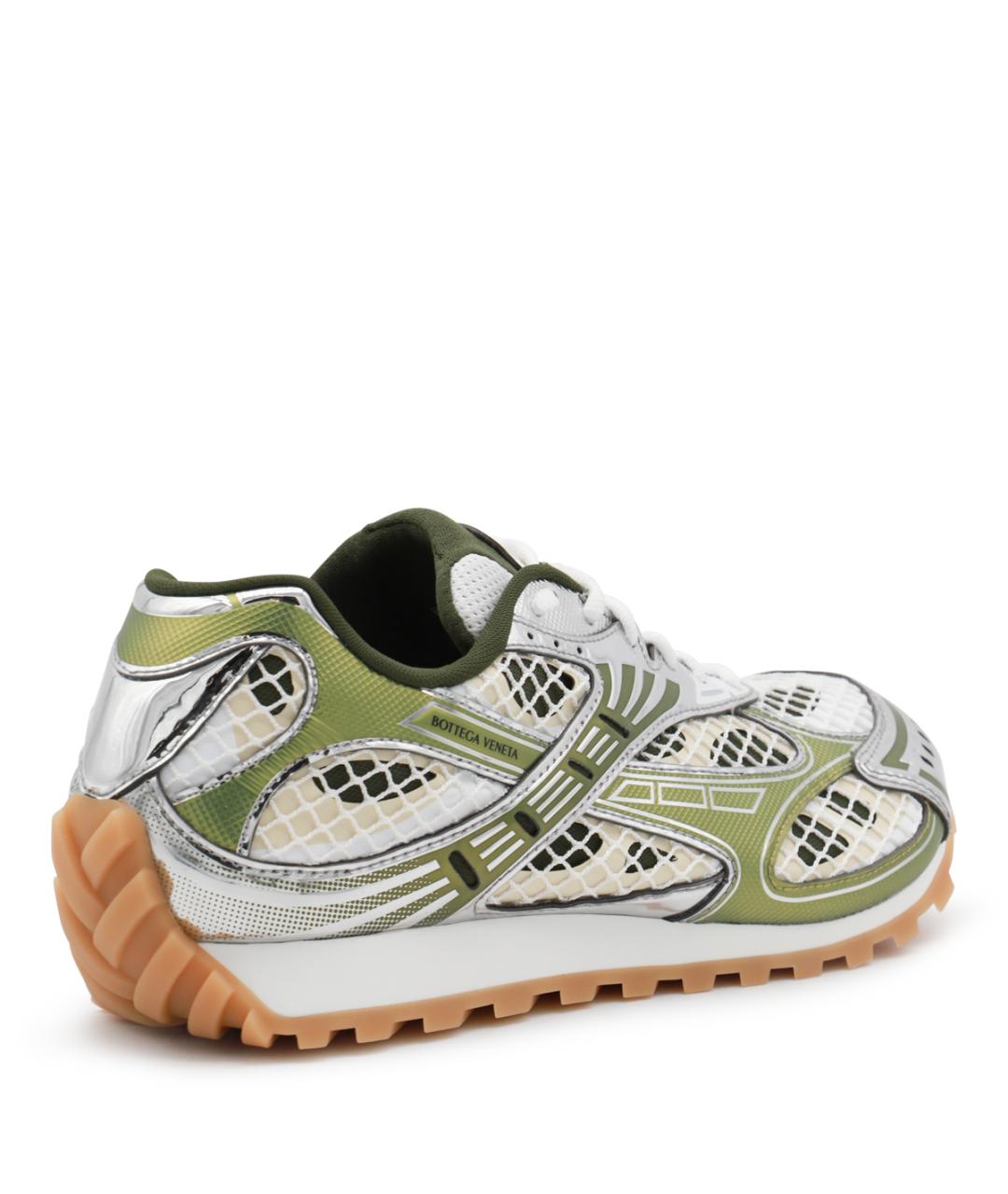BOTTEGA VENETA Зеленые текстильные низкие кроссовки / кеды, фото 3