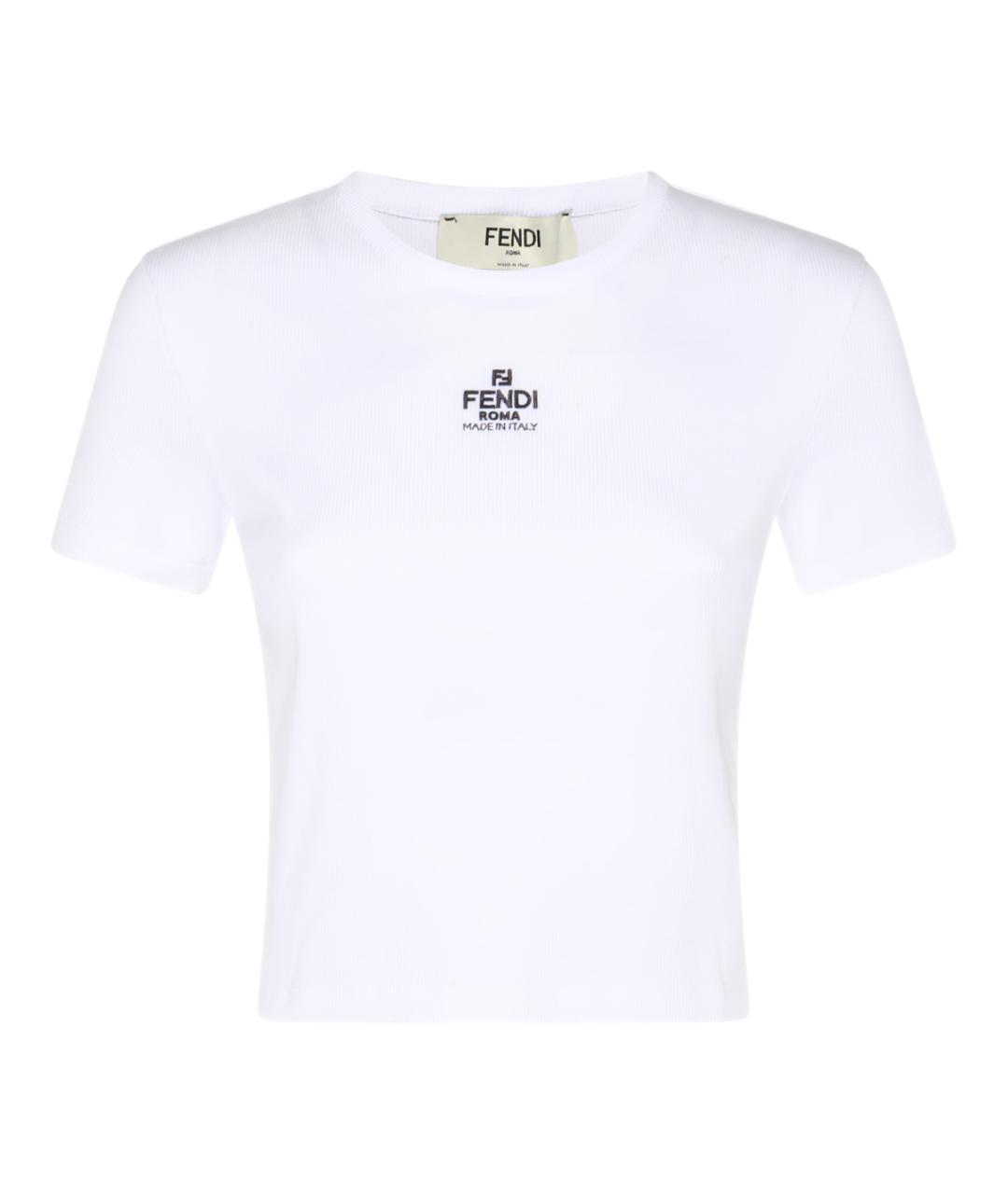 FENDI Белая хлопковая футболка, фото 1