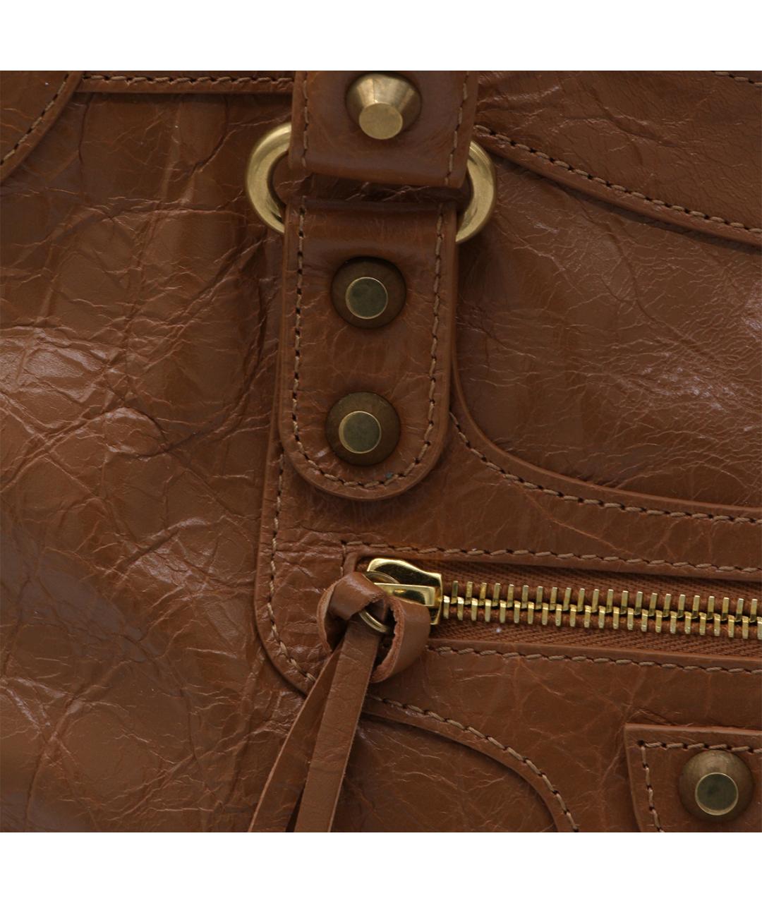 BALENCIAGA Коричневая кожаная сумка тоут, фото 5