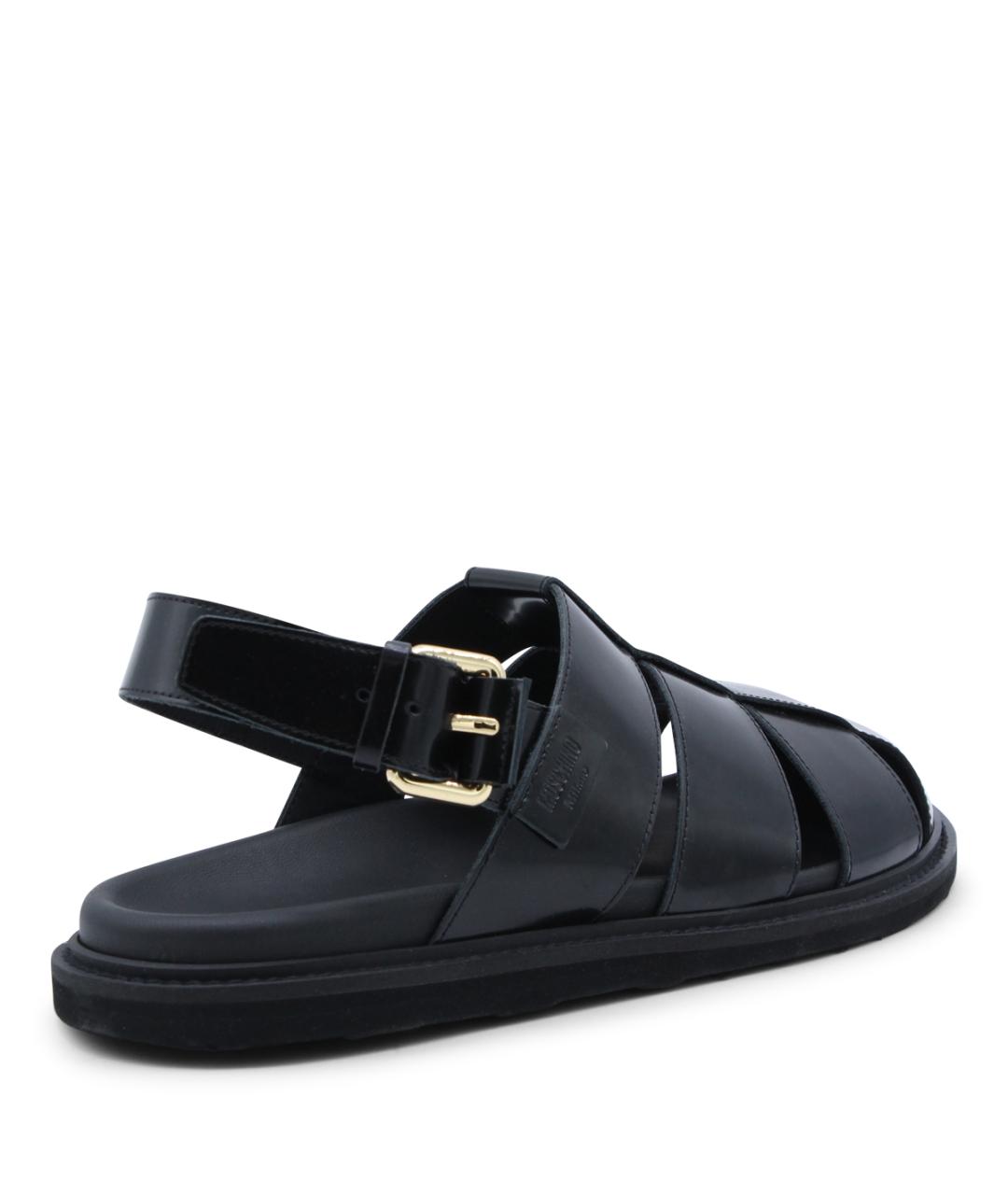 MOSCHINO Черные кожаные сандалии, фото 3