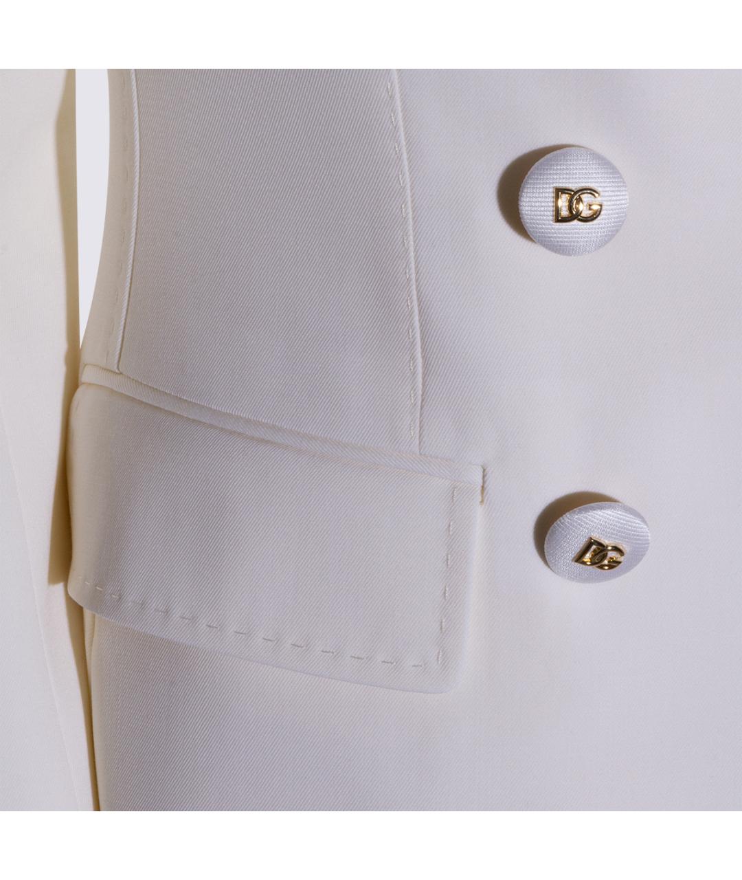 DOLCE&GABBANA Белый шерстяной жакет/пиджак, фото 5