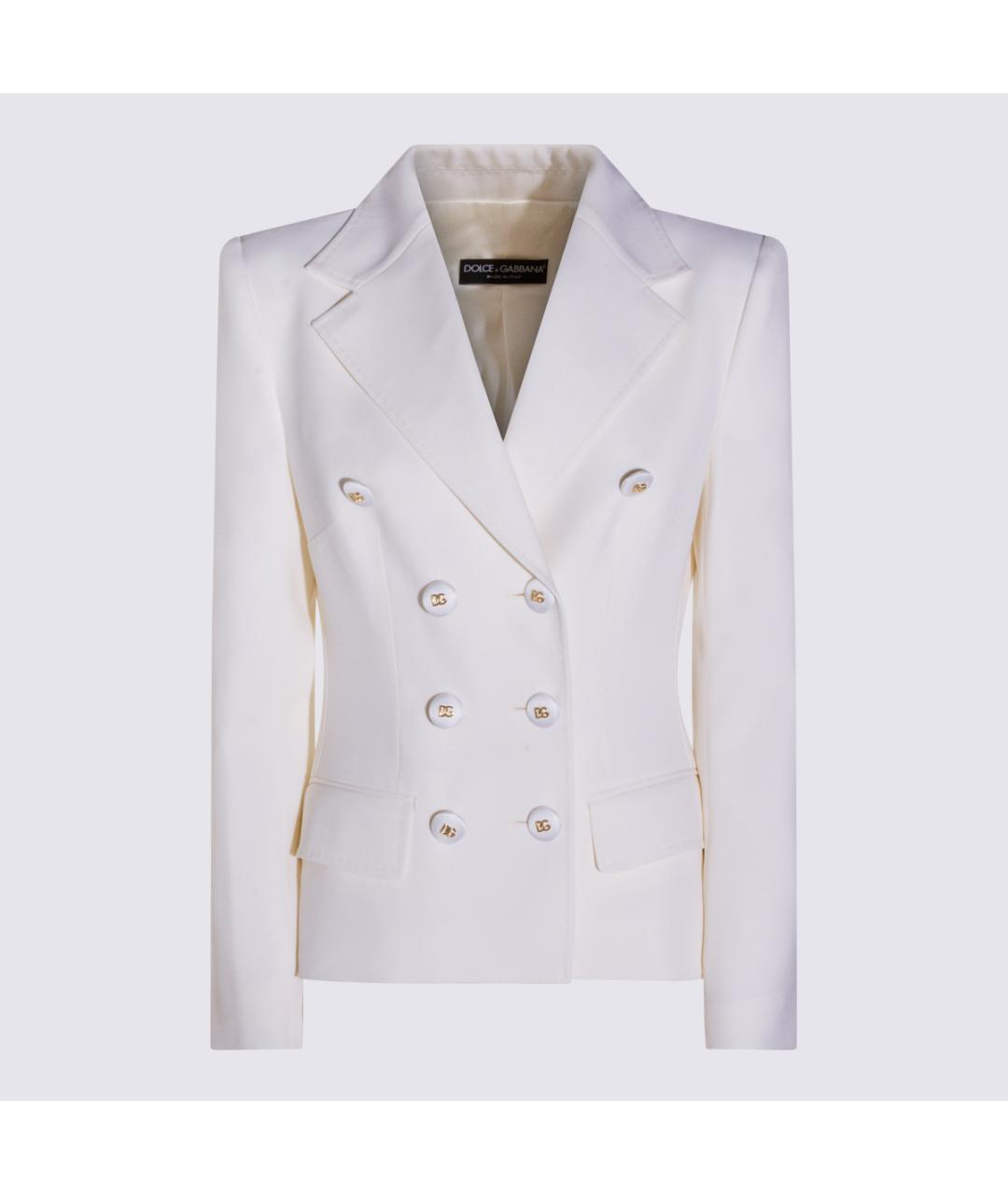 DOLCE&GABBANA Белый шерстяной жакет/пиджак, фото 2
