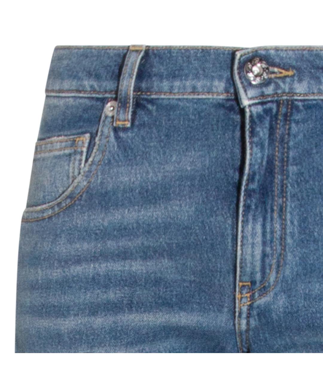 BLUMARINE Голубые хлопковые прямые джинсы, фото 3