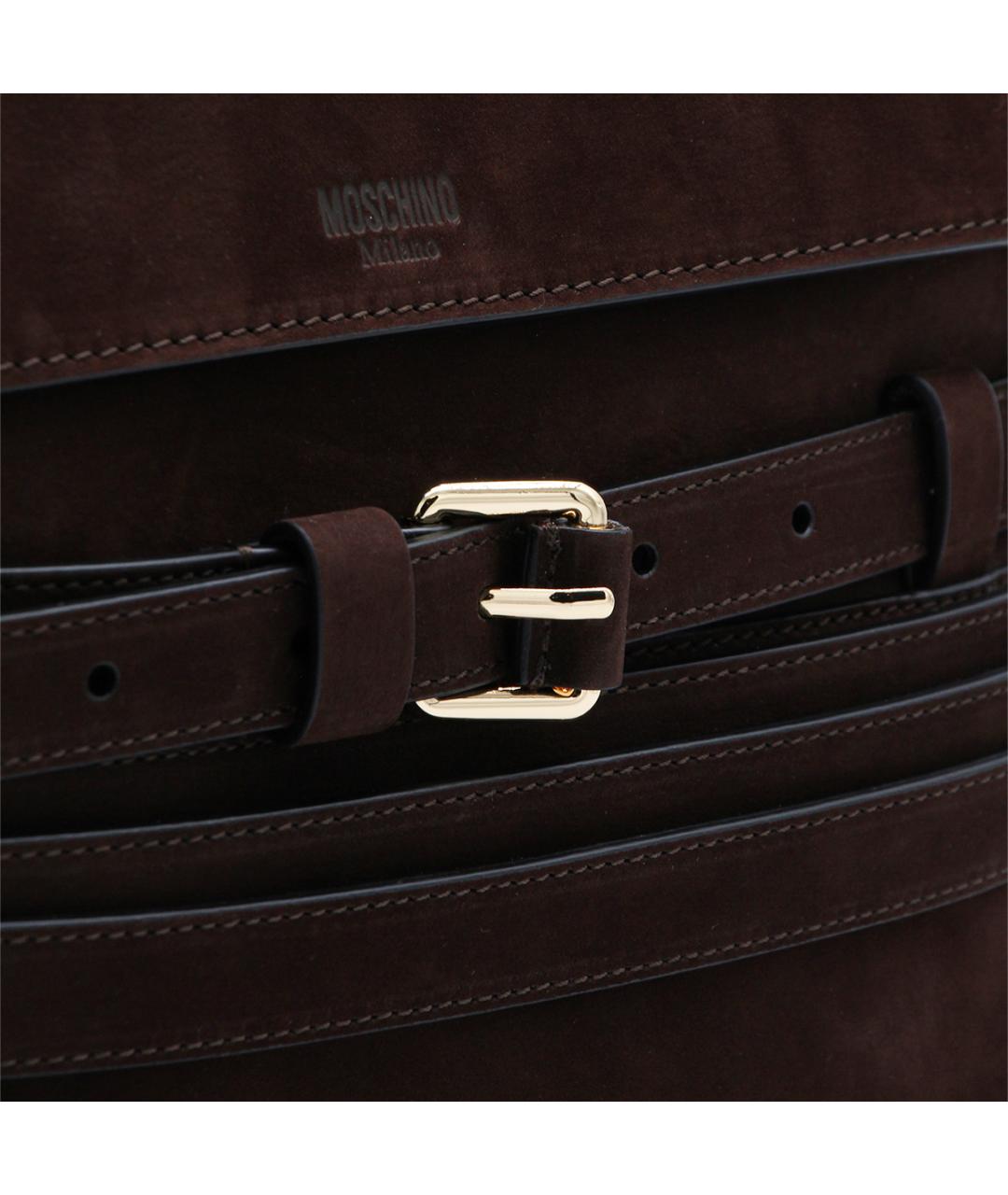 MOSCHINO Коричневая замшевая сумка тоут, фото 4