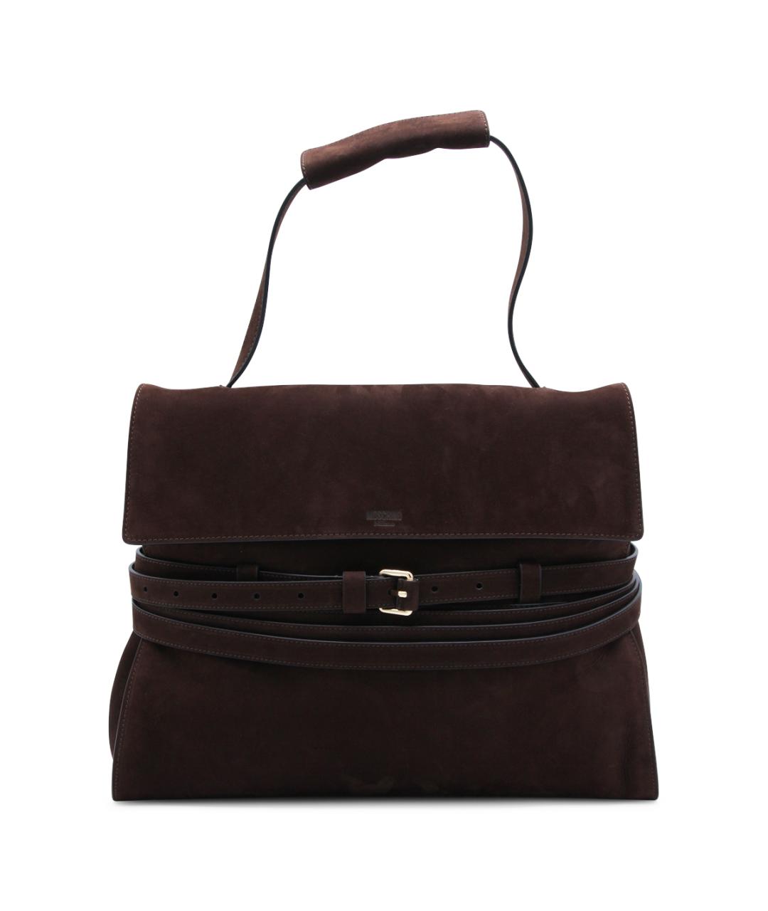 MOSCHINO Коричневая замшевая сумка тоут, фото 1