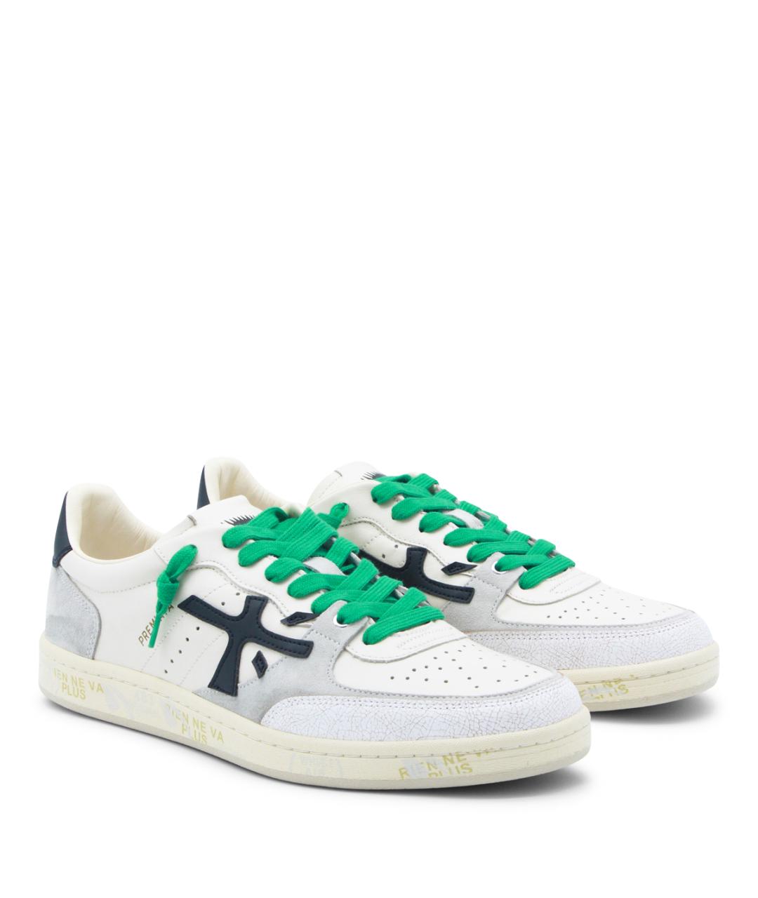 PREMIATA Белые кожаные низкие кроссовки / кеды, фото 2