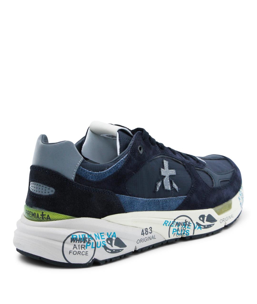 PREMIATA Синие кожаные низкие кроссовки / кеды, фото 3