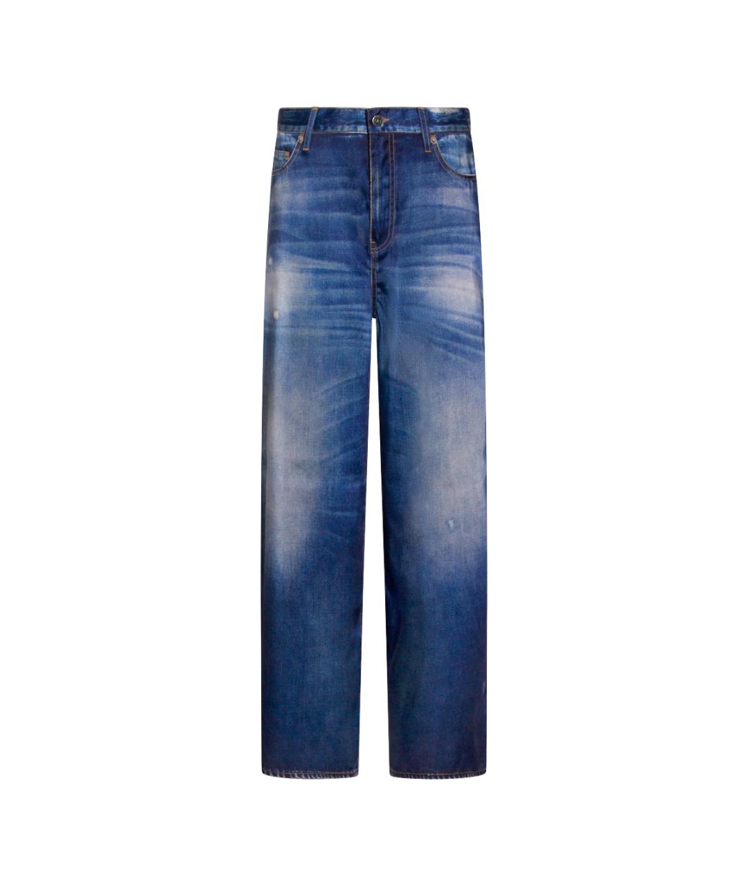 GOLDEN GOOSE DELUXE BRAND Синие полиэстеровые прямые брюки, фото 1