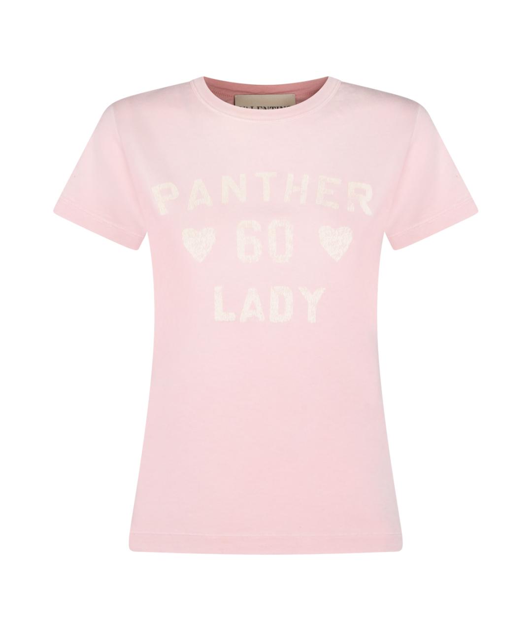 VALENTINO Розовая хлопковая футболка, фото 1