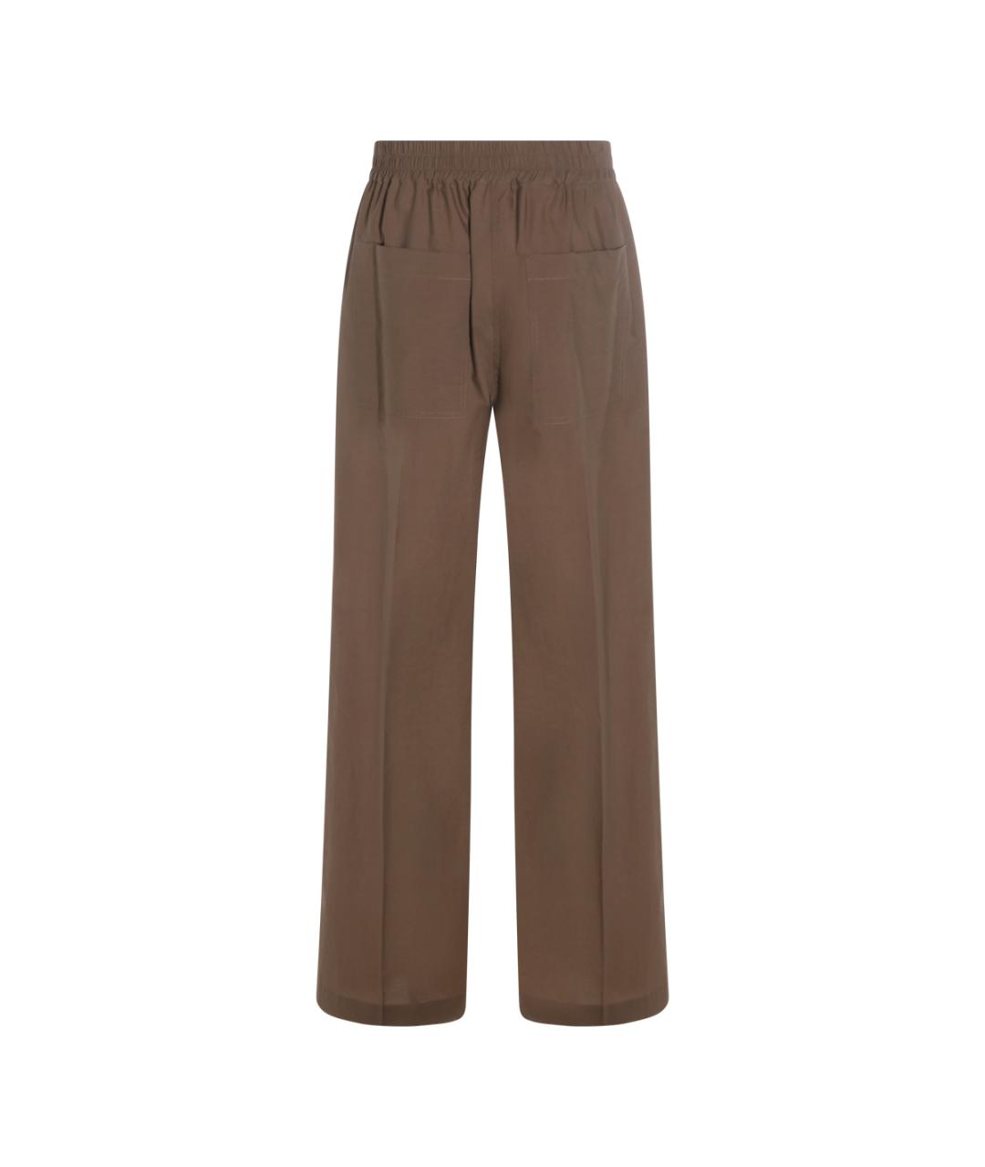 BRUNELLO CUCINELLI Коричневые хлопко-эластановые прямые брюки, фото 2