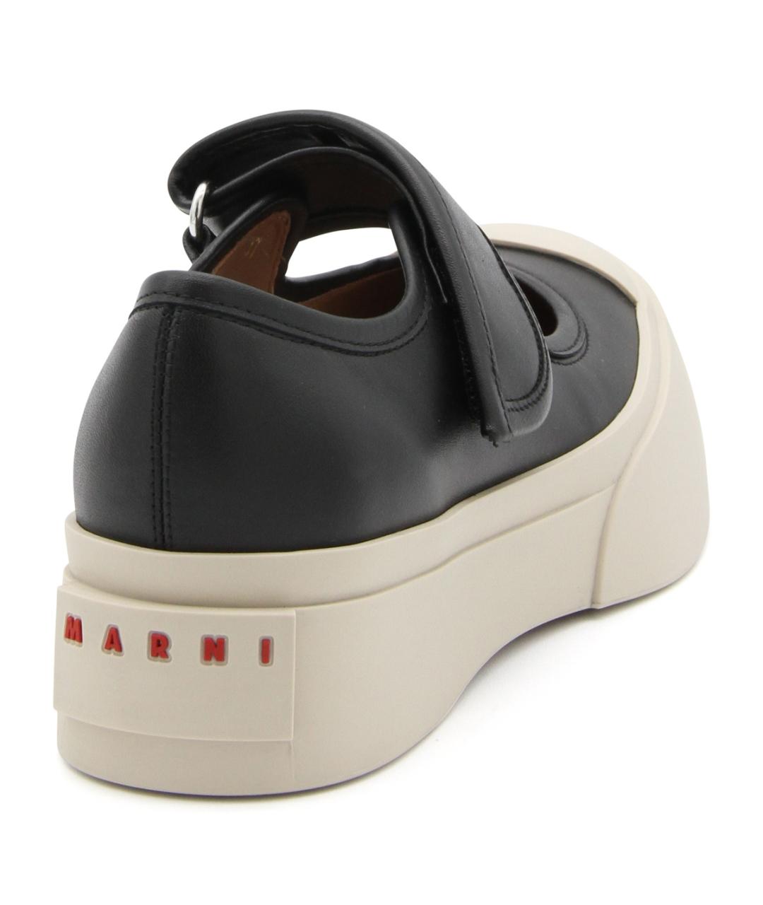 MARNI Черные кожаные босоножки, фото 3