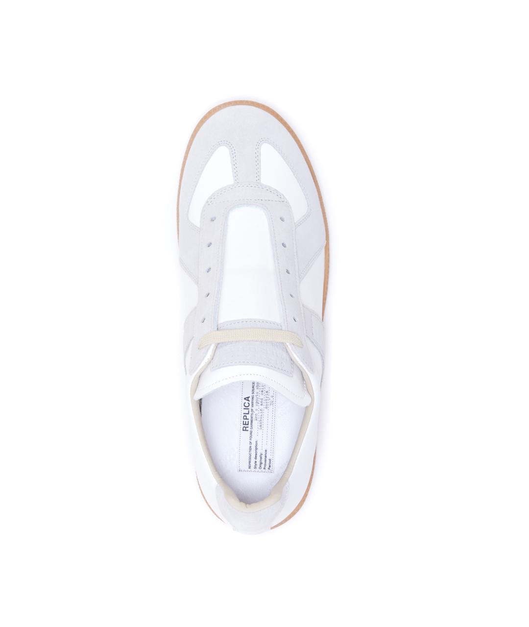 MAISON MARGIELA Белые кожаные низкие кроссовки / кеды, фото 5