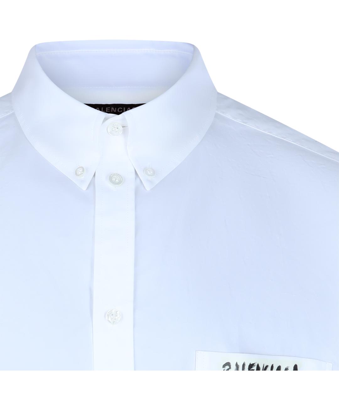 BALENCIAGA Белая хлопковая классическая рубашка, фото 3