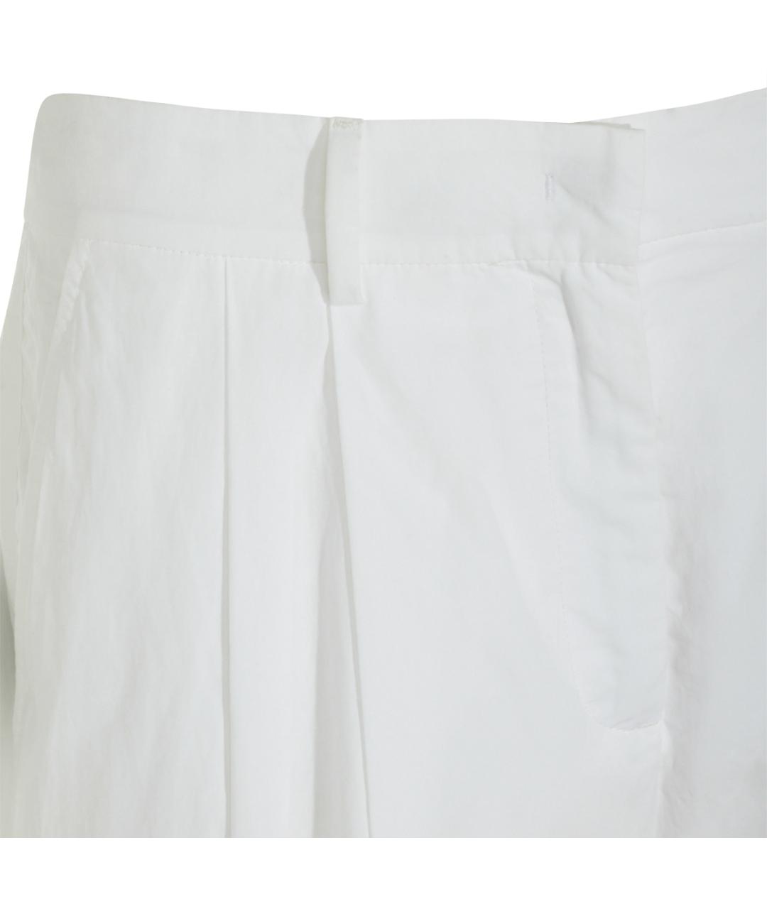MOORER Белые хлопковые прямые брюки, фото 4