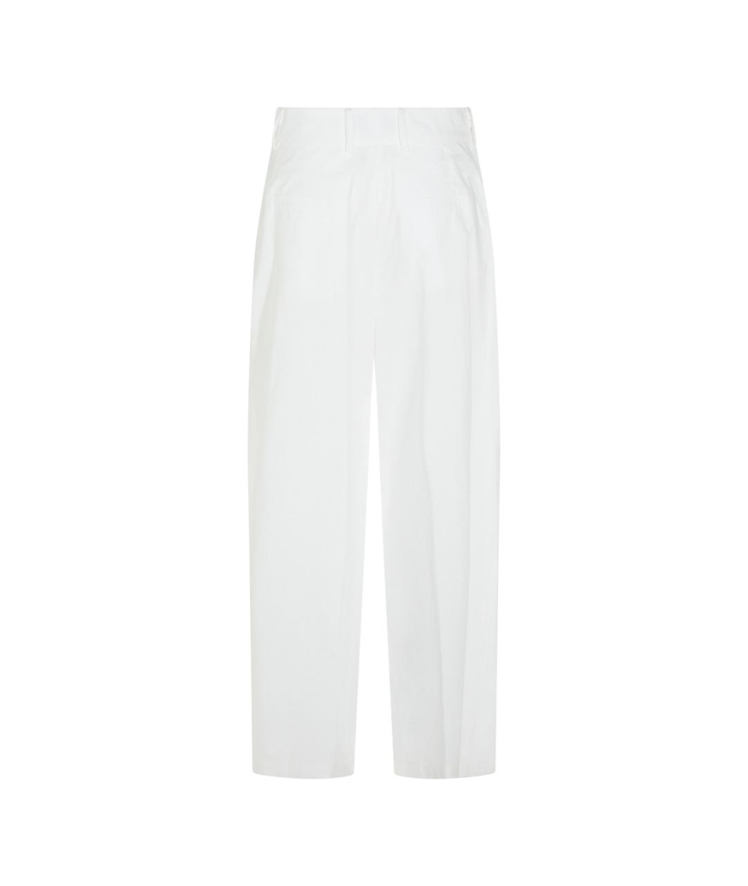MOORER Белые хлопковые прямые брюки, фото 3