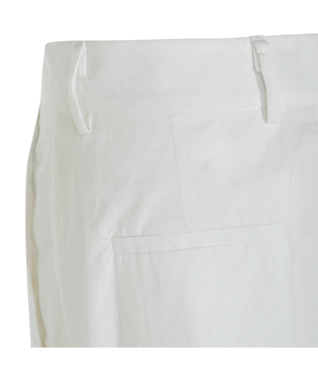 MOORER Белые хлопковые прямые брюки, фото 5