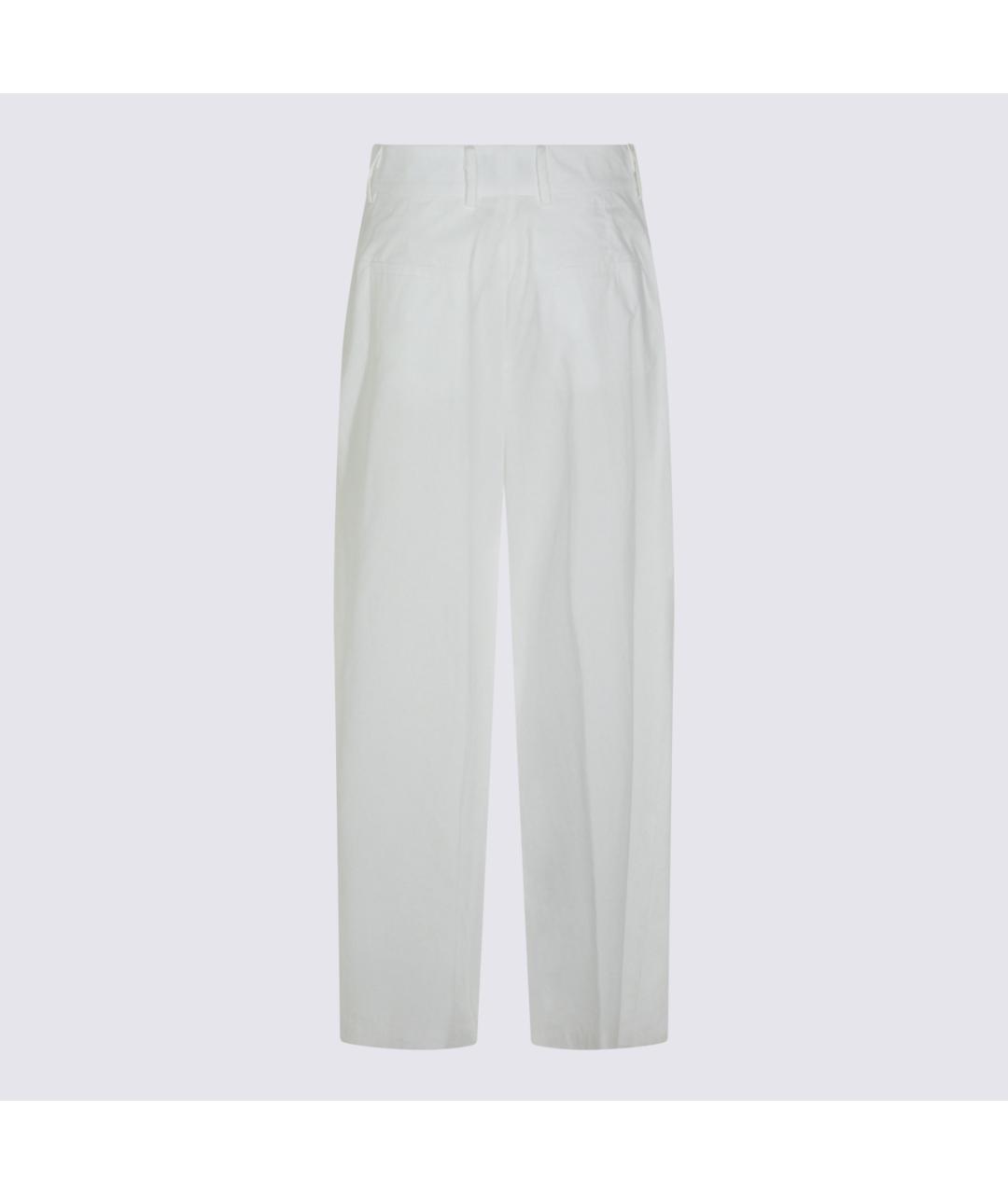MOORER Белые хлопковые прямые брюки, фото 2