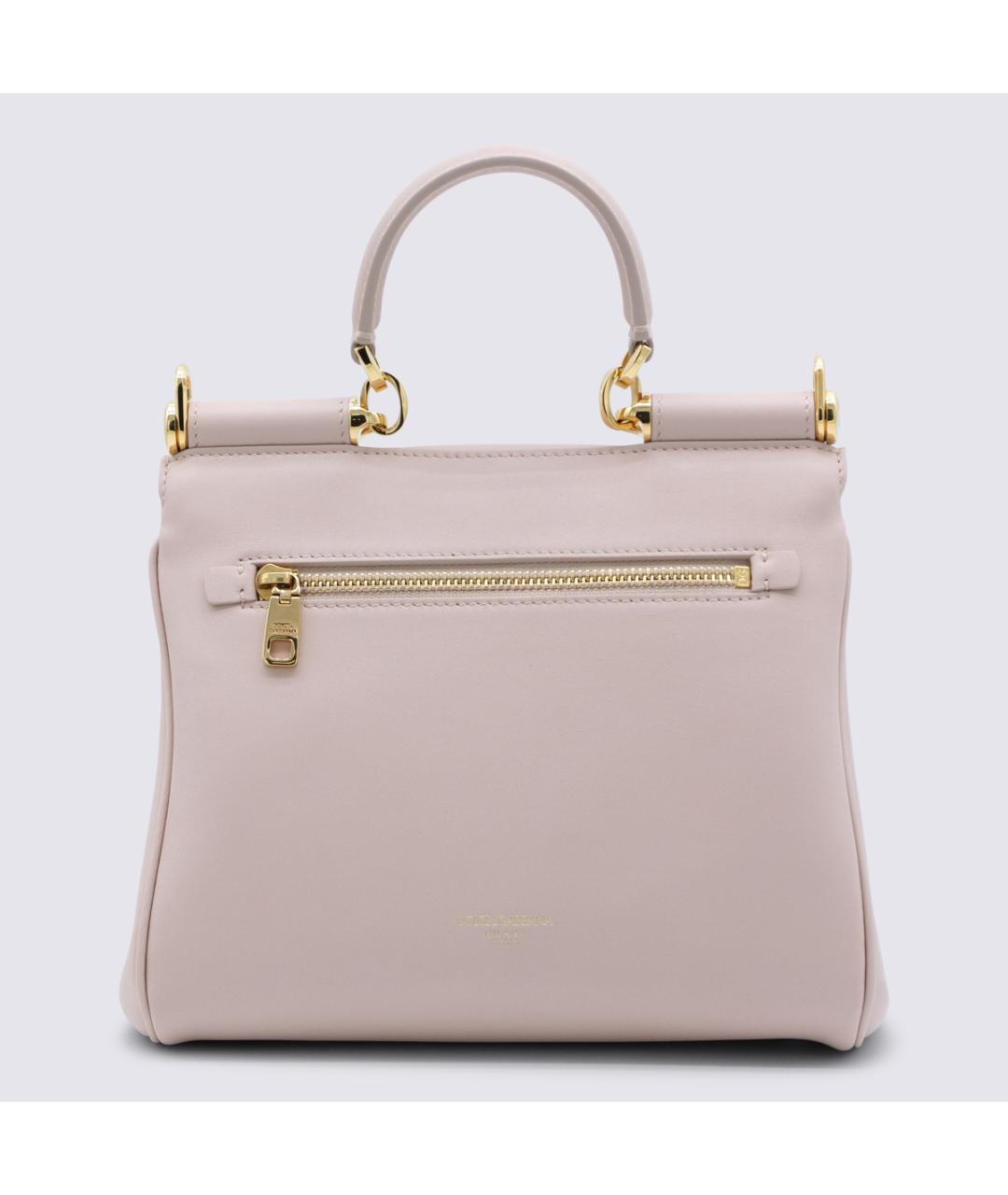 DOLCE&GABBANA Розовая кожаная сумка тоут, фото 4