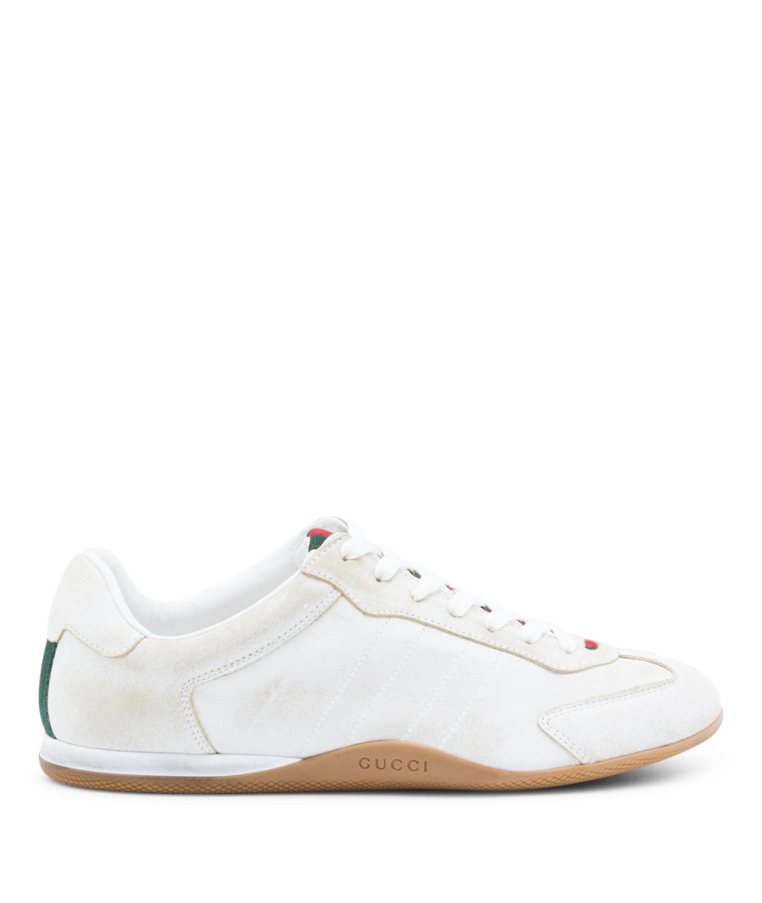 GUCCI Белые кожаные кроссовки, фото 1