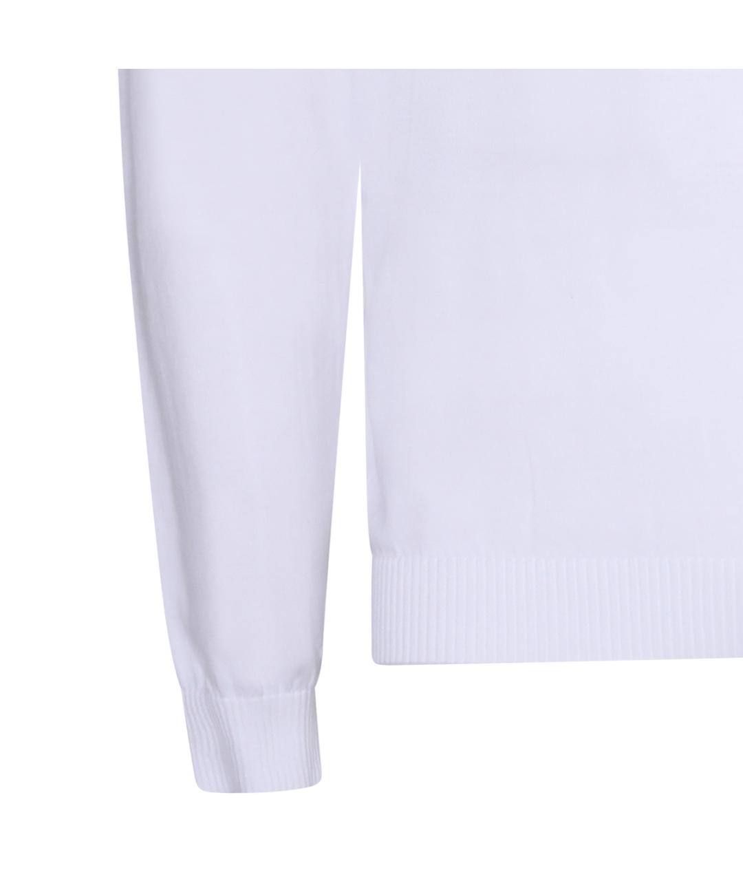 MALO Белое хлопковое поло с длинным рукавом, фото 4