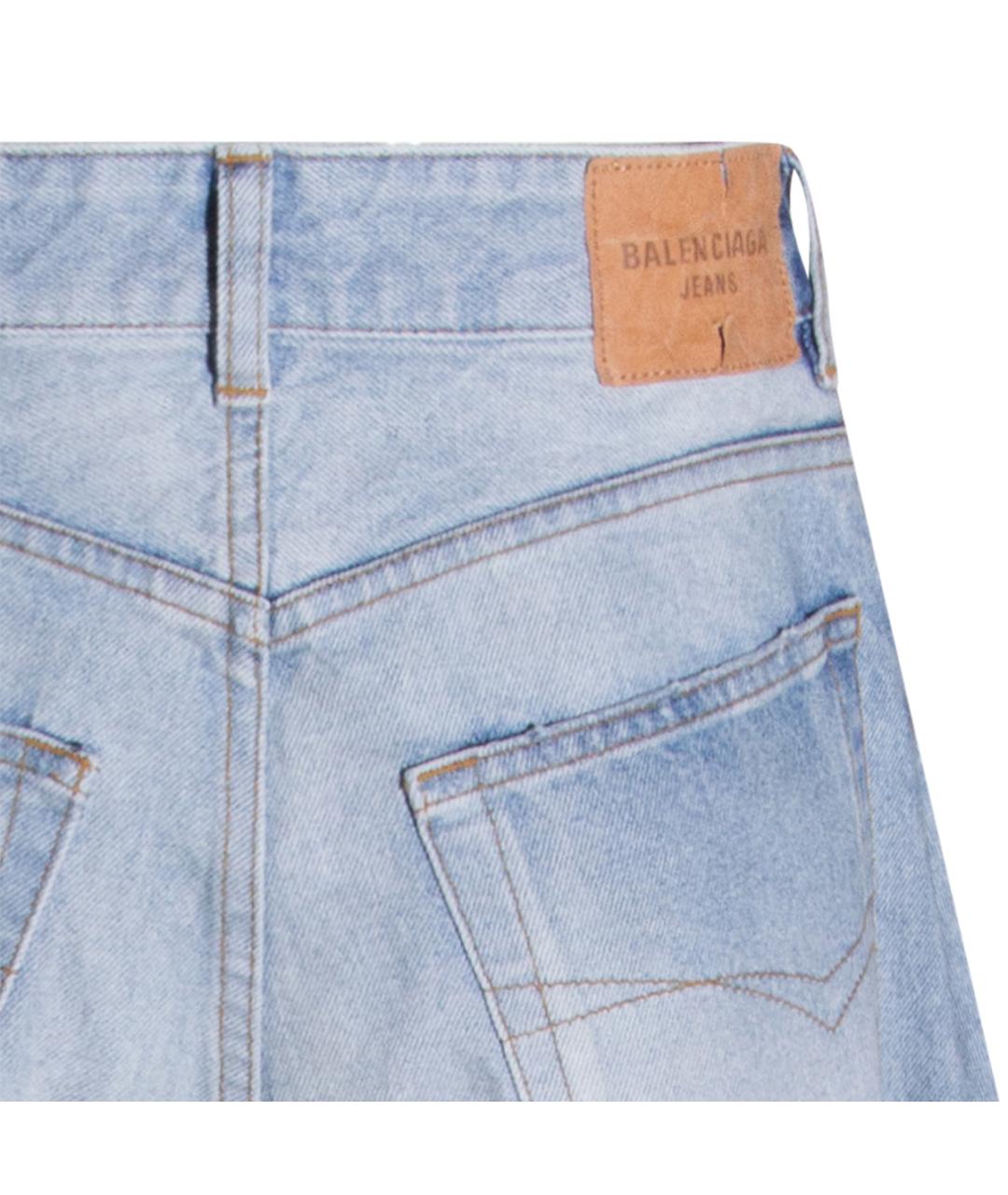 BALENCIAGA Голубая хлопковая юбка миди, фото 4