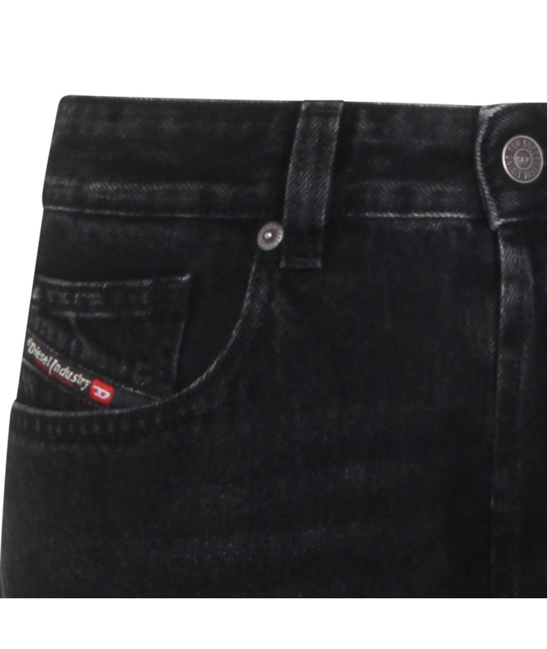 DIESEL Черные хлопковые прямые джинсы, фото 3
