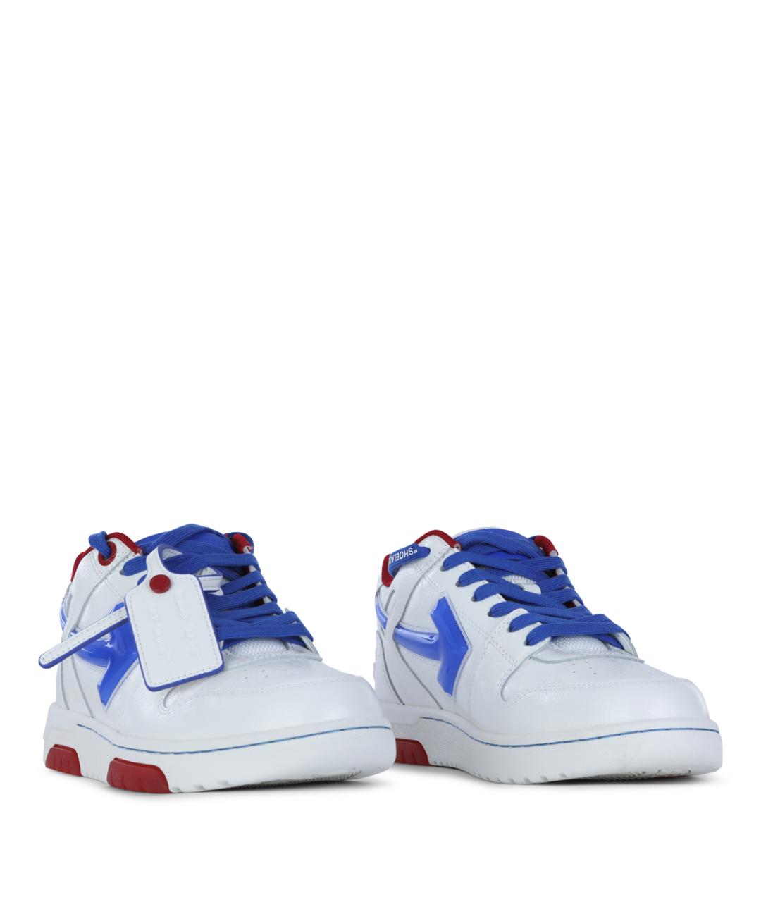 OFF-WHITE Белые кожаные низкие кроссовки / кеды, фото 2