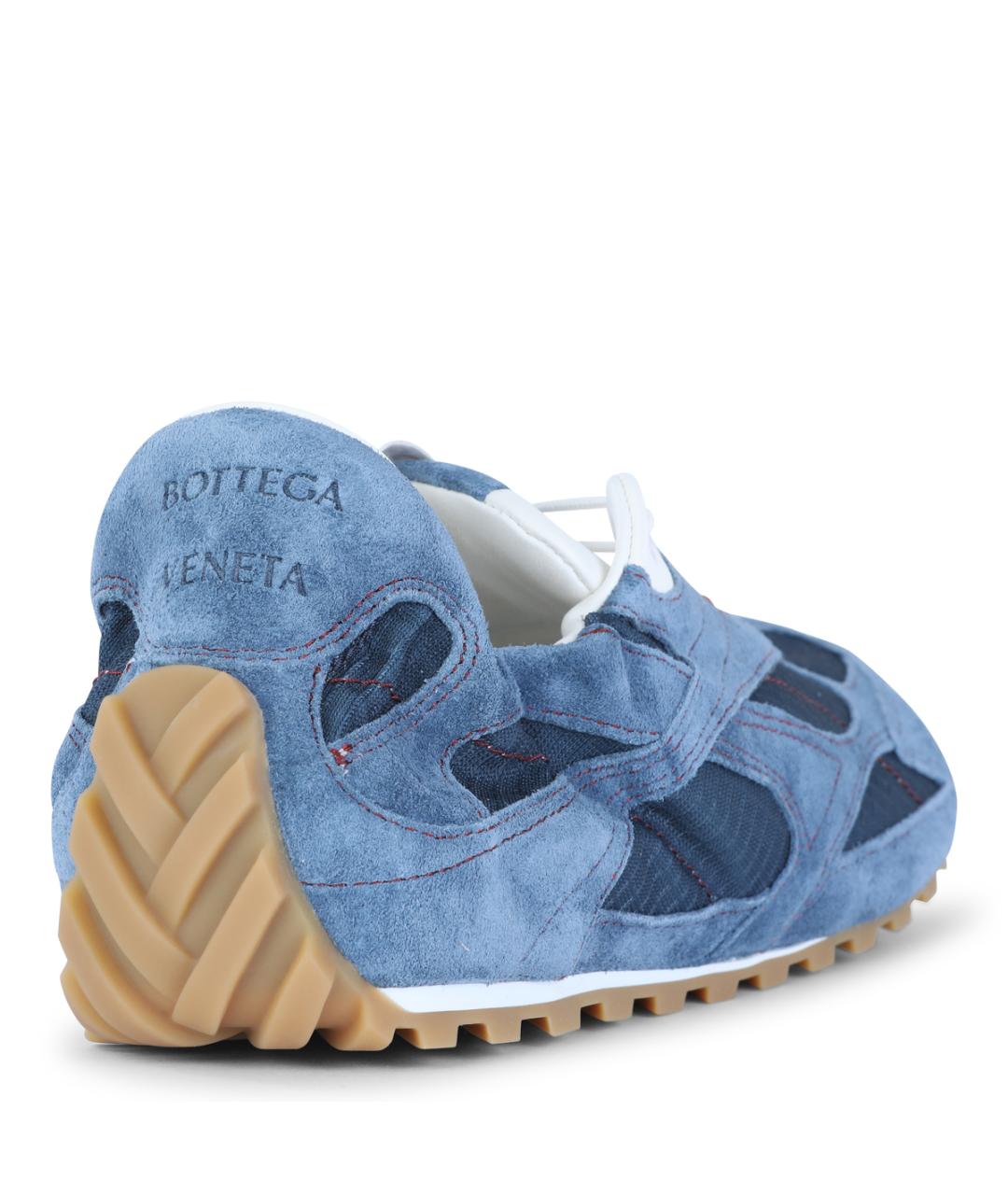 BOTTEGA VENETA Синие замшевые низкие кроссовки / кеды, фото 3