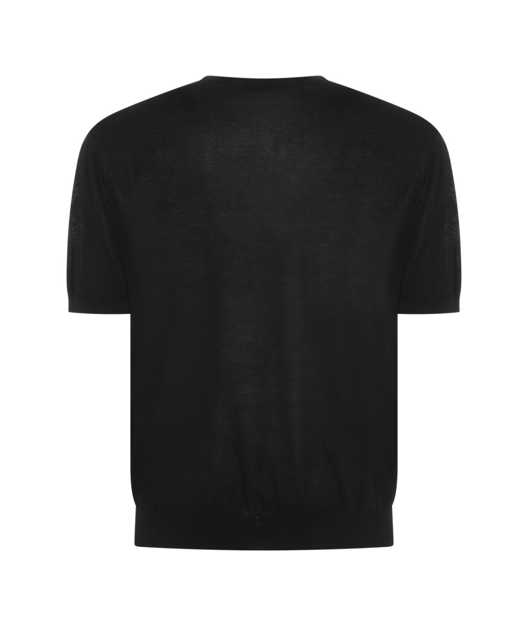 MALO Черная хлопковая футболка, фото 2