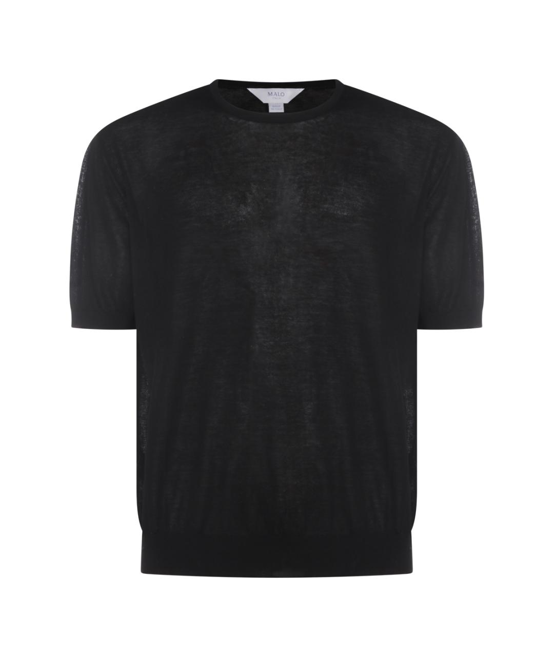 MALO Черная хлопковая футболка, фото 1