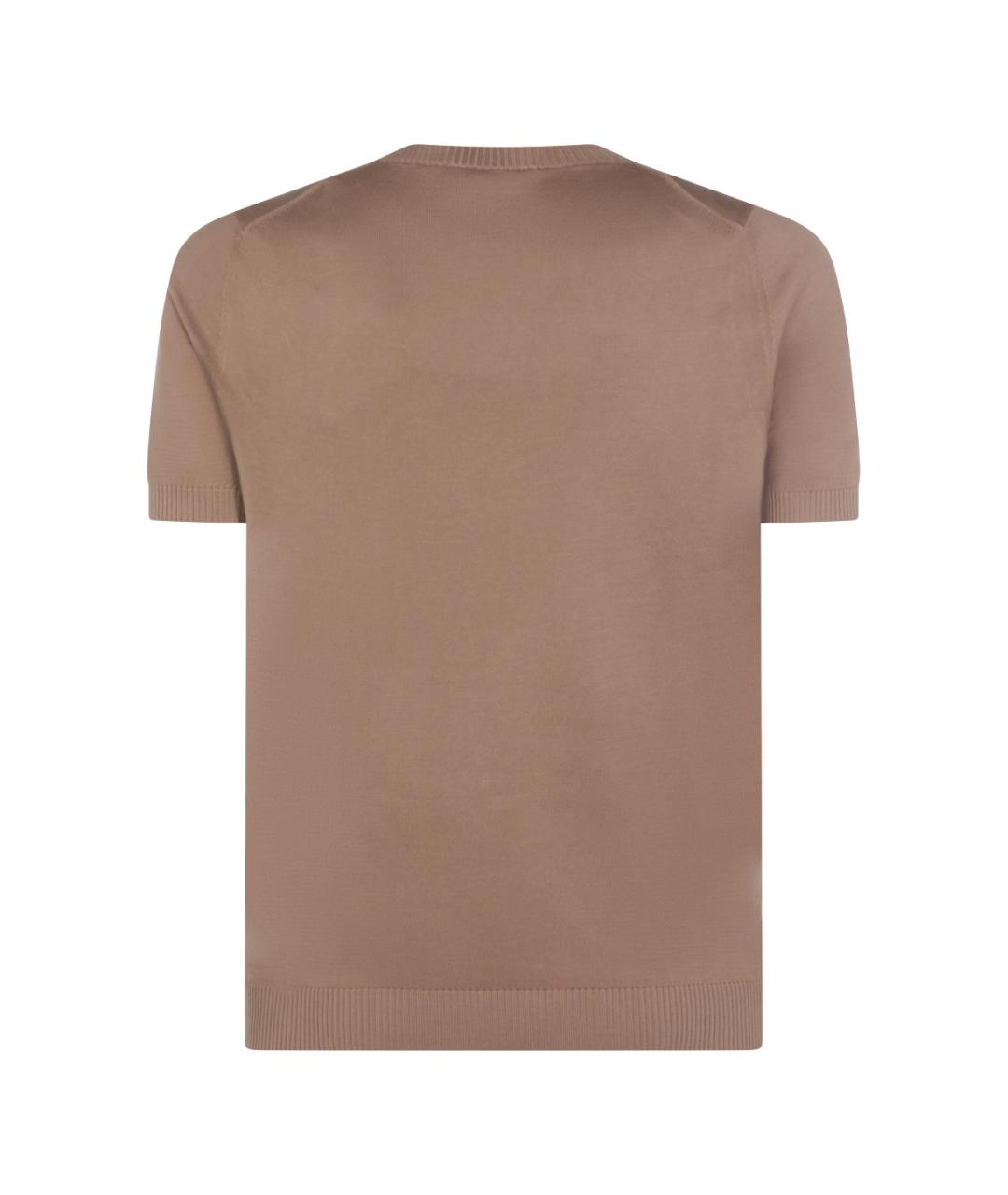 MALO Бежевая хлопковая футболка, фото 2