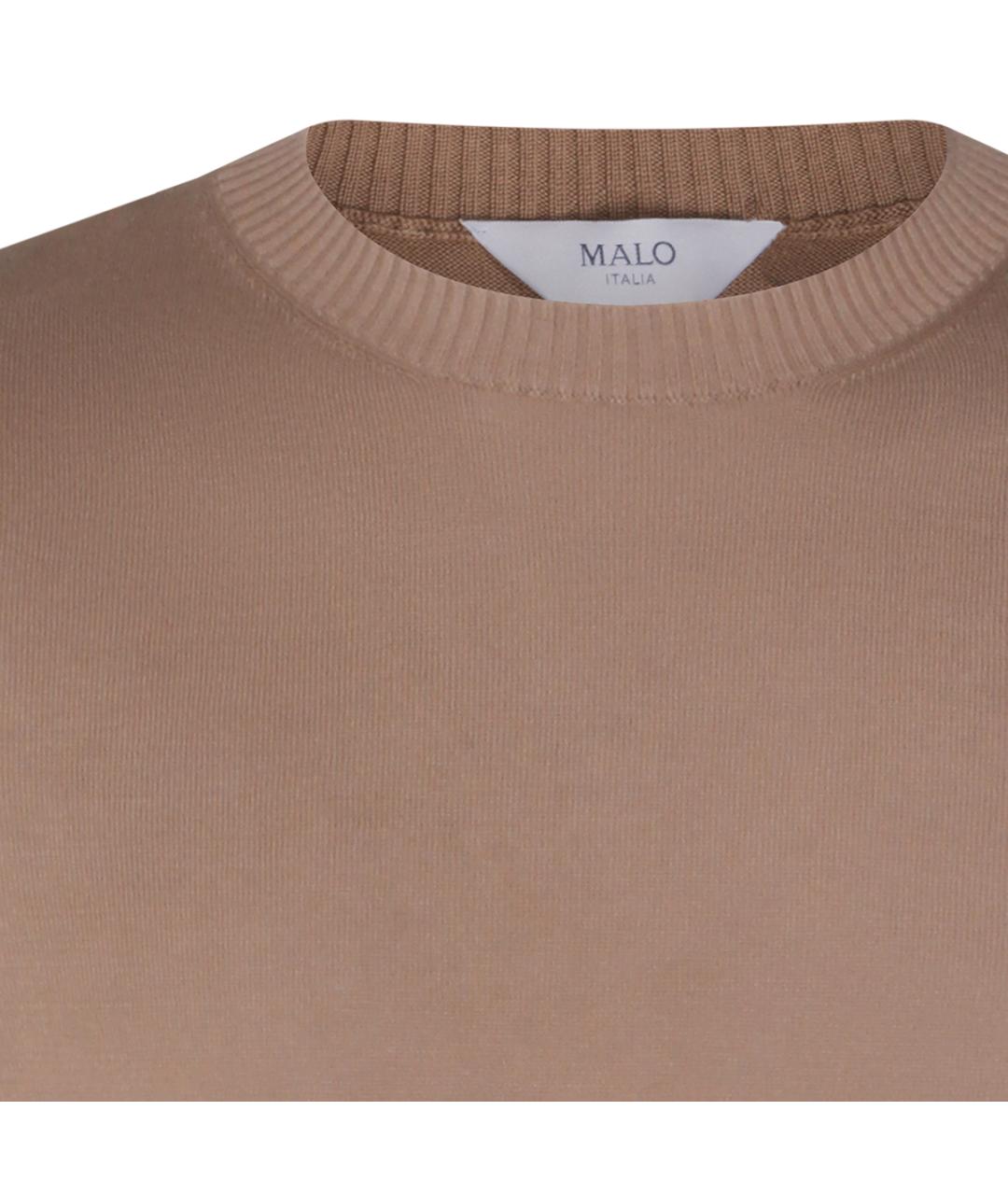 MALO Бежевая хлопковая футболка, фото 4