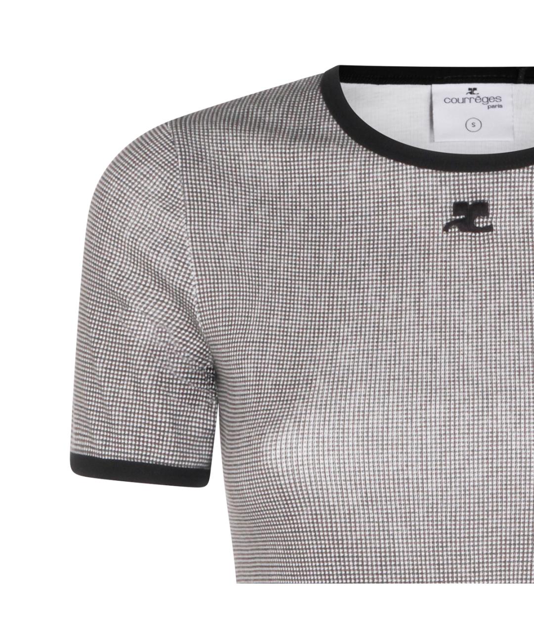 COURREGES Серебряная хлопковая футболка, фото 3