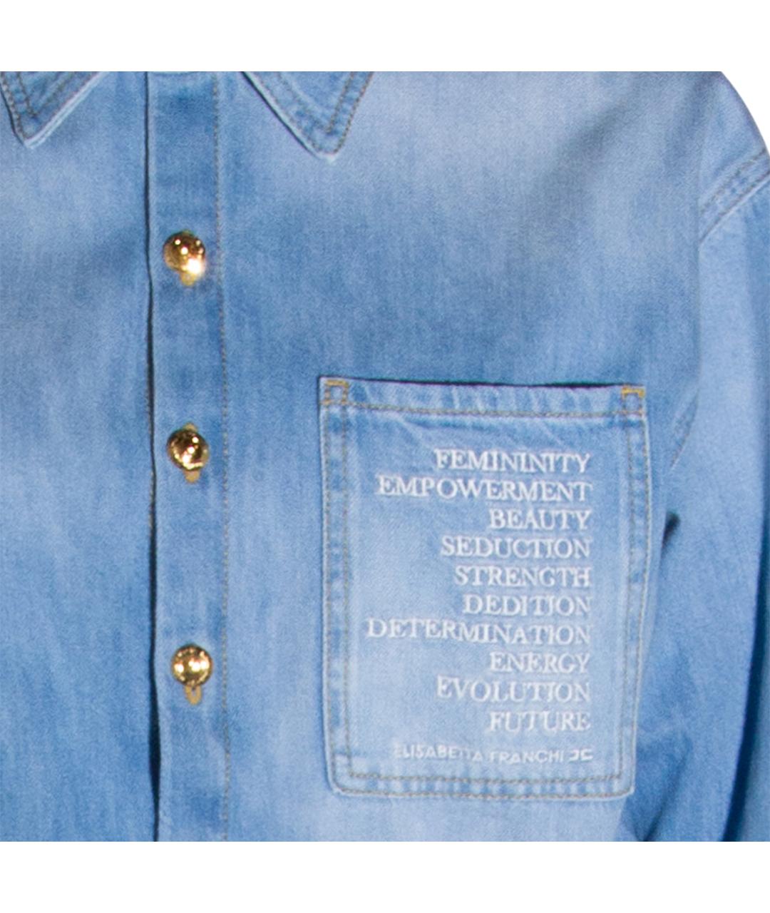 ELISABETTA FRANCHI Синий хлопковый комбинезон, фото 3