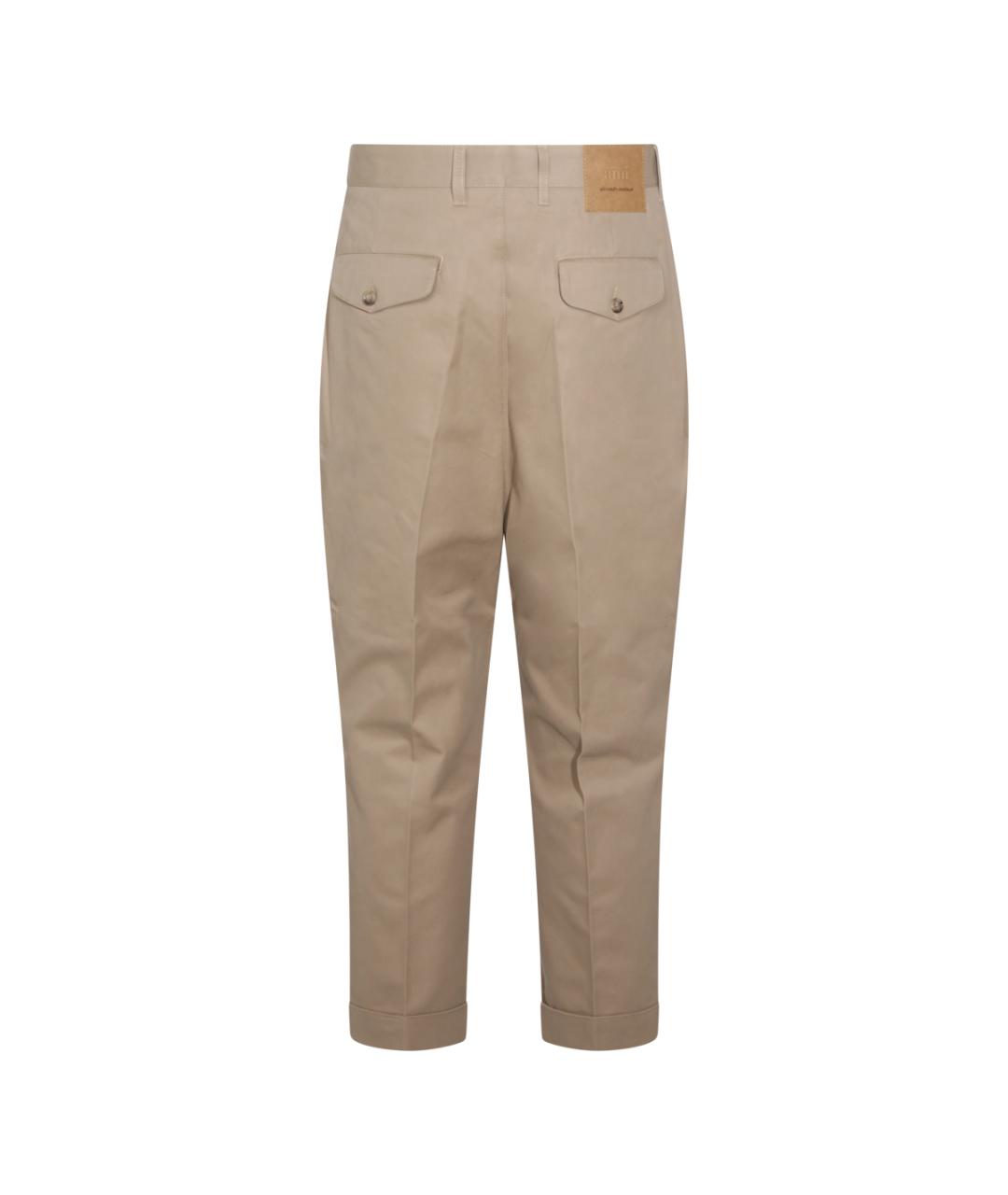 Ami Paris Бежевые хлопковые повседневные брюки, фото 2