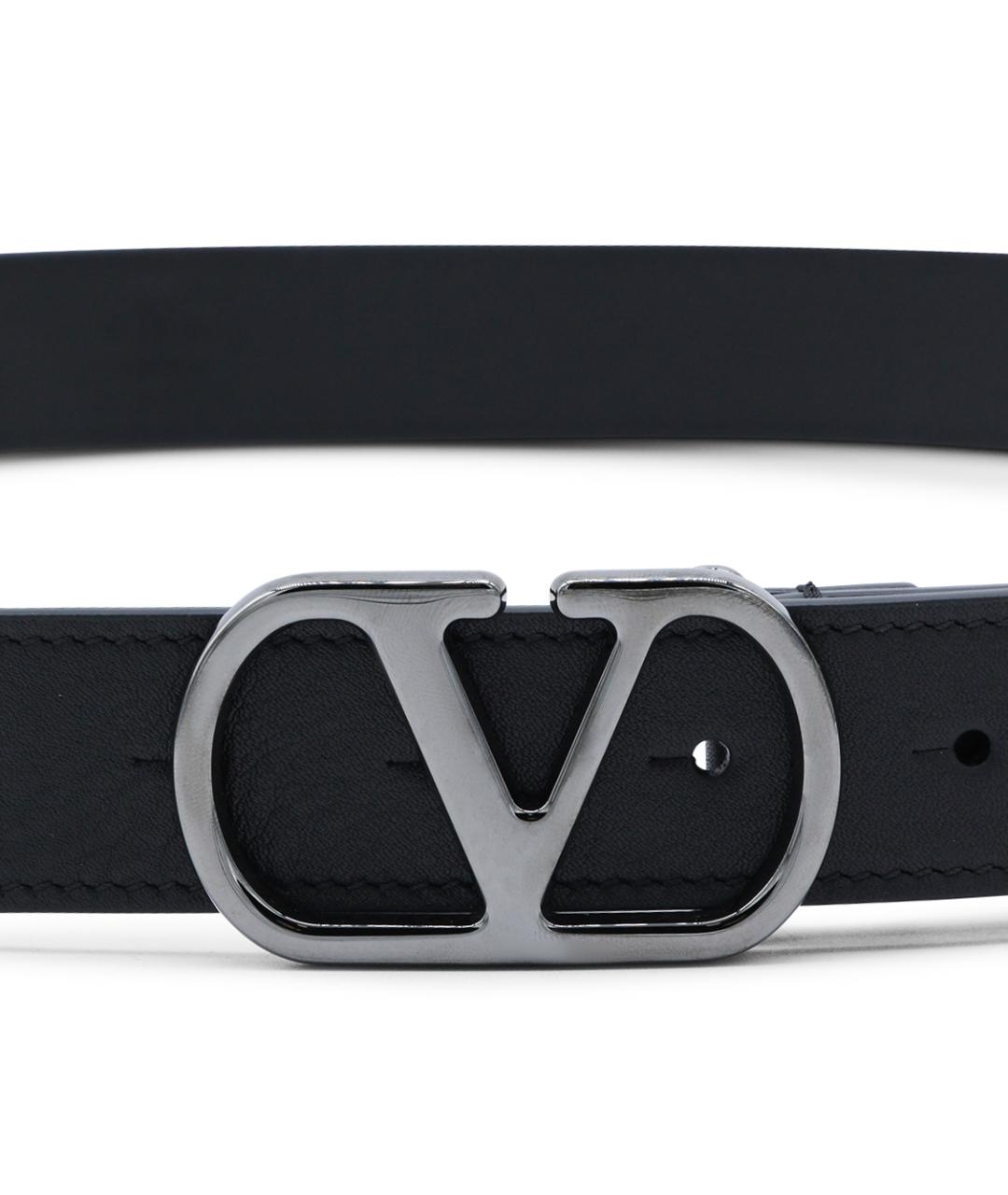 VALENTINO Черный кожаный ремень, фото 2